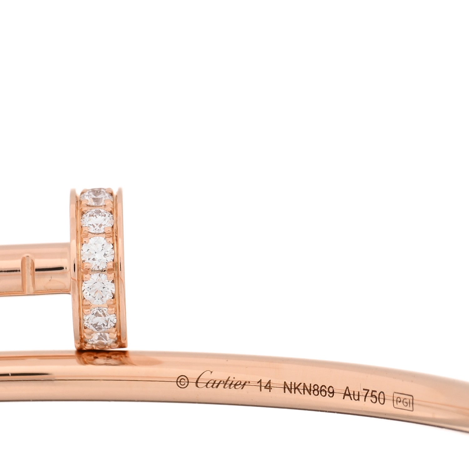 18K Pink Gold Diamond Small Juste Un Clou Bracelet 14 — view 3