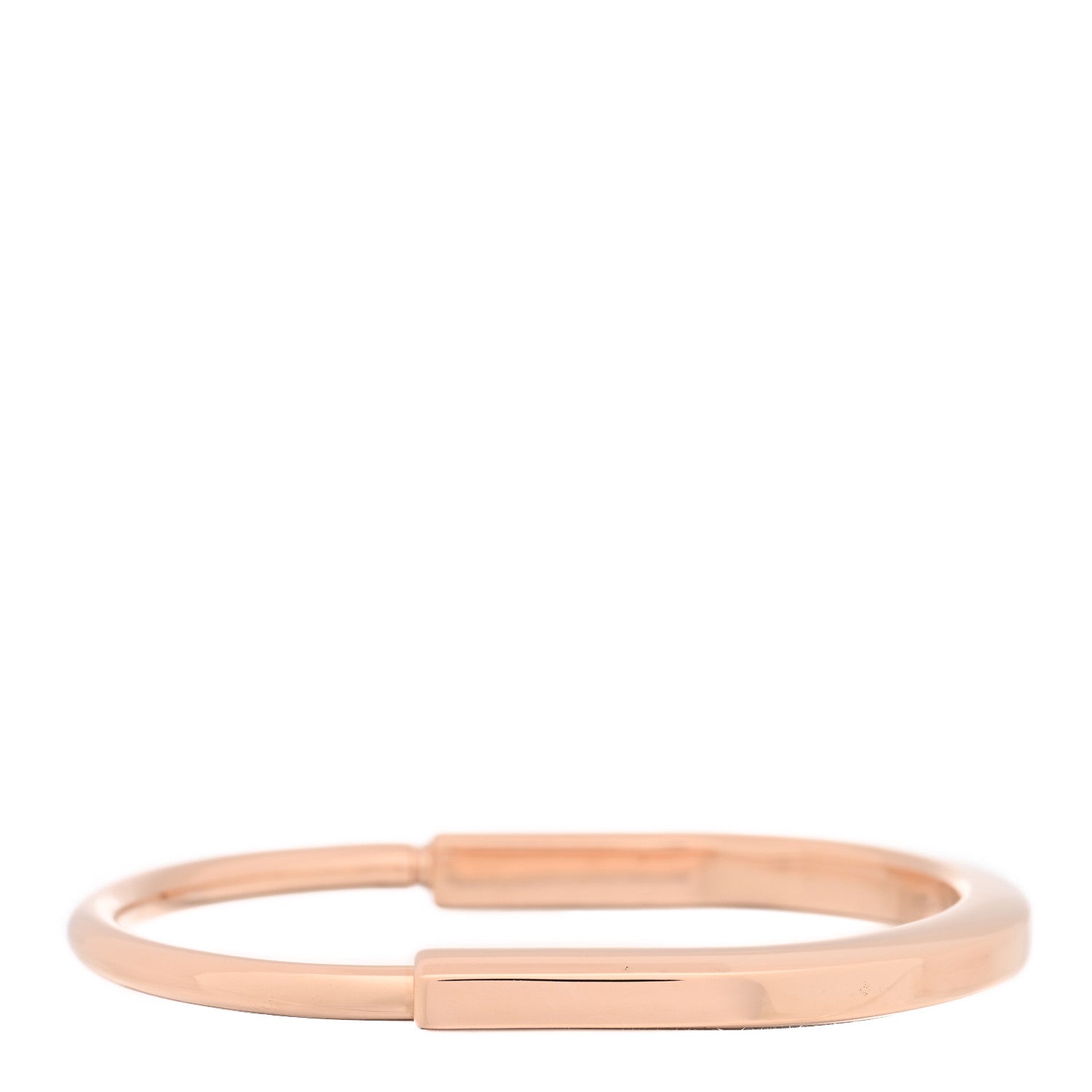18K Rose Gold Tiffany Lock Bangle Bracelet — view 2