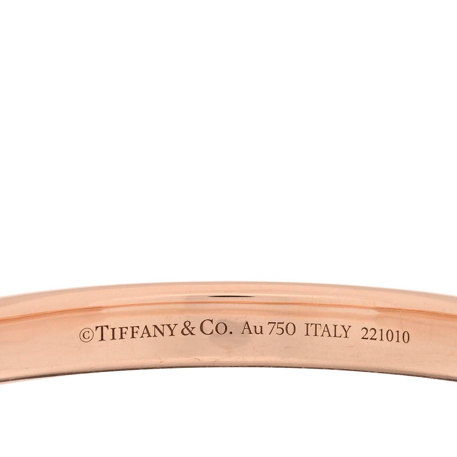 18K Rose Gold Tiffany Lock Bangle Bracelet — view 3