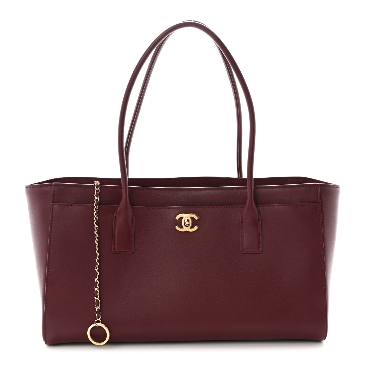 Calfskin Archetype Small Shopping Tote Dark Burgundy