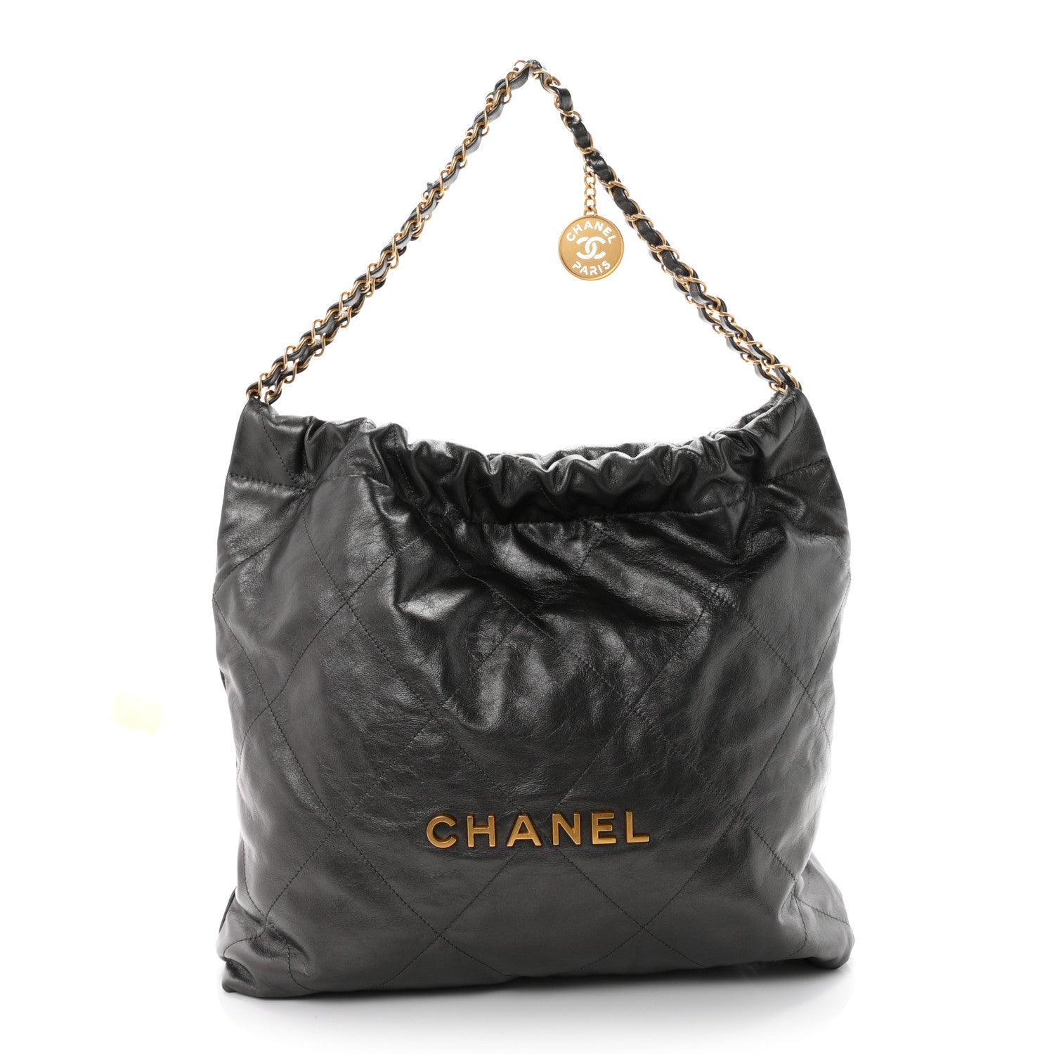 Metallic Calfskin Quilted Chanel 22 Ruthenium