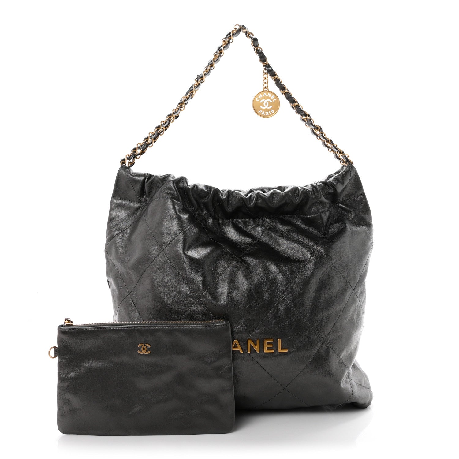 Metallic Calfskin Quilted Chanel 22 Ruthenium — view 3