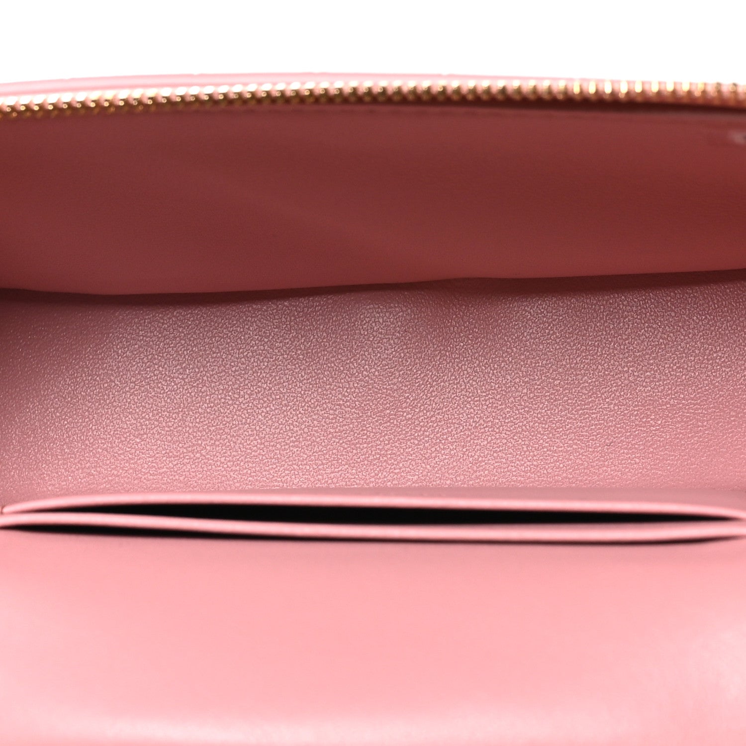 Calfskin Crocodile Embossed Top Handle Vanity Case With Chain Pink — view 5