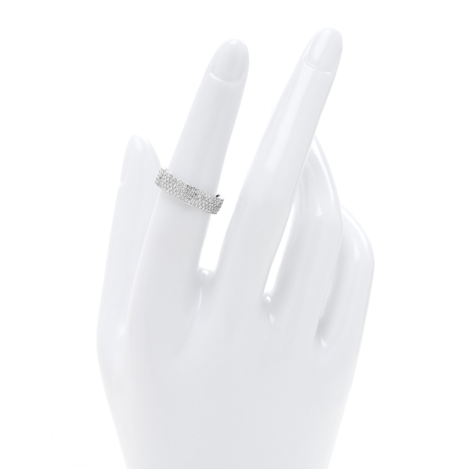 18K White Gold Diamond Metro Five-Row Ring 52 6 — view 2