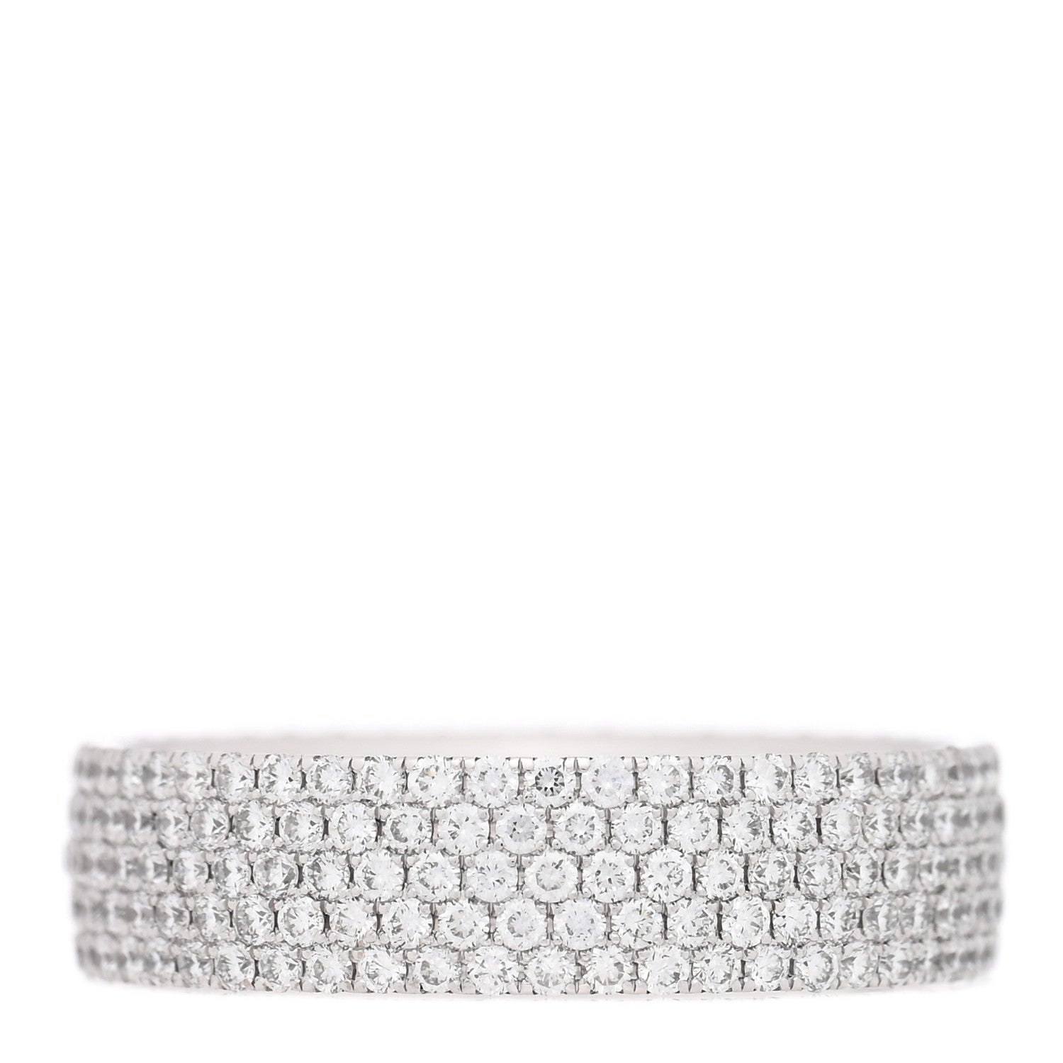 18K White Gold Diamond Metro Five-Row Ring 52 6 — view 3