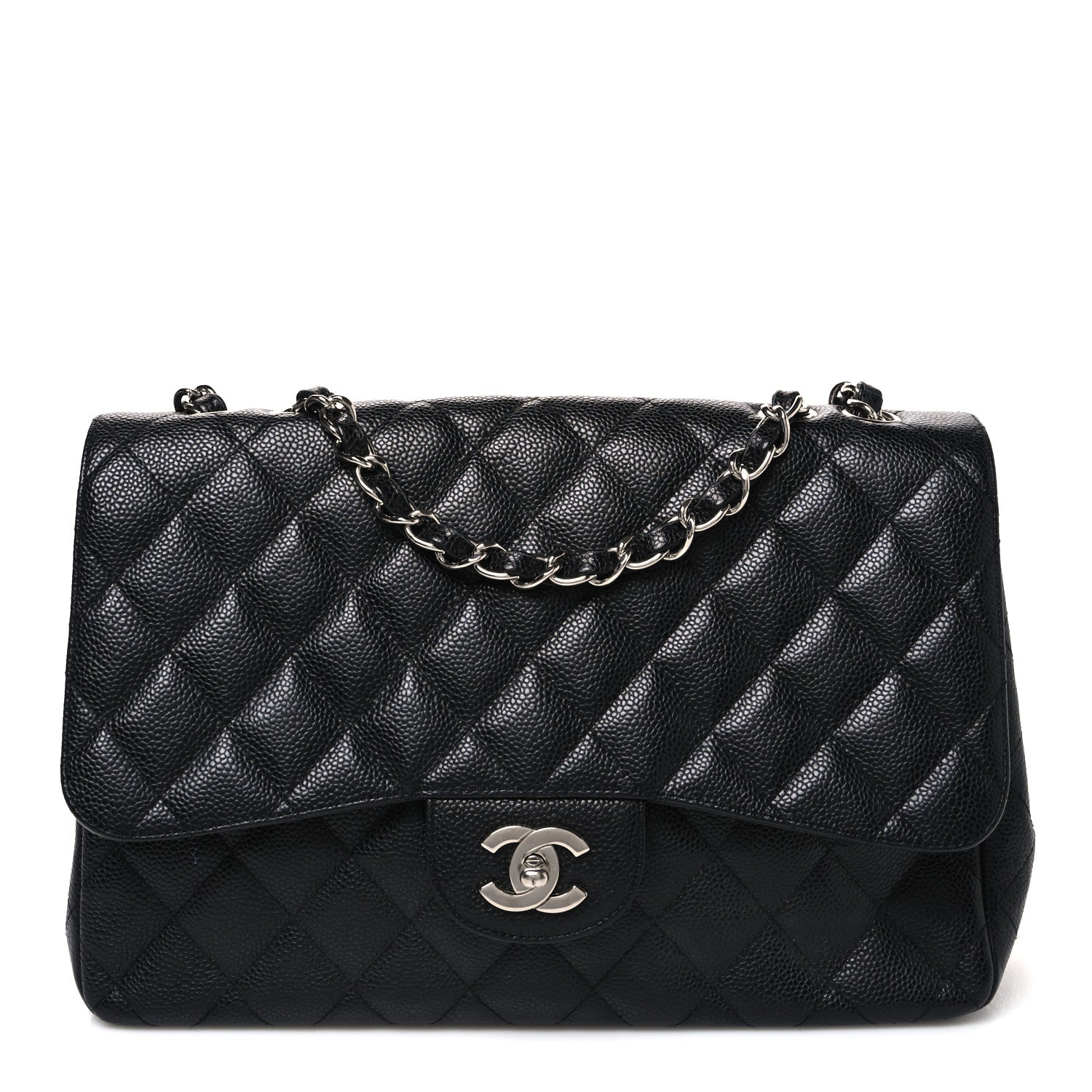 Caviar Quilted Jumbo Single Flap Black