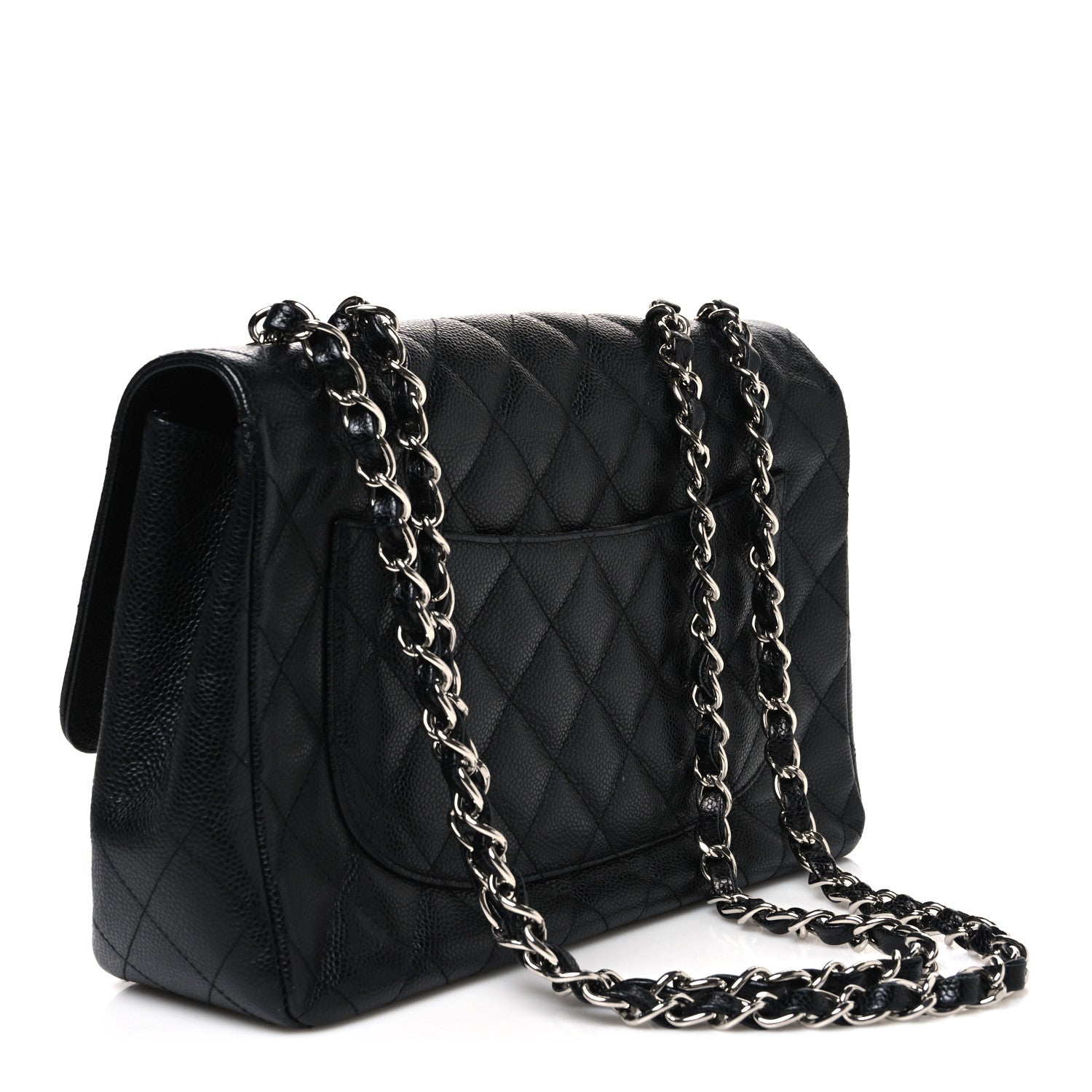 Caviar Quilted Jumbo Single Flap Black — view 3
