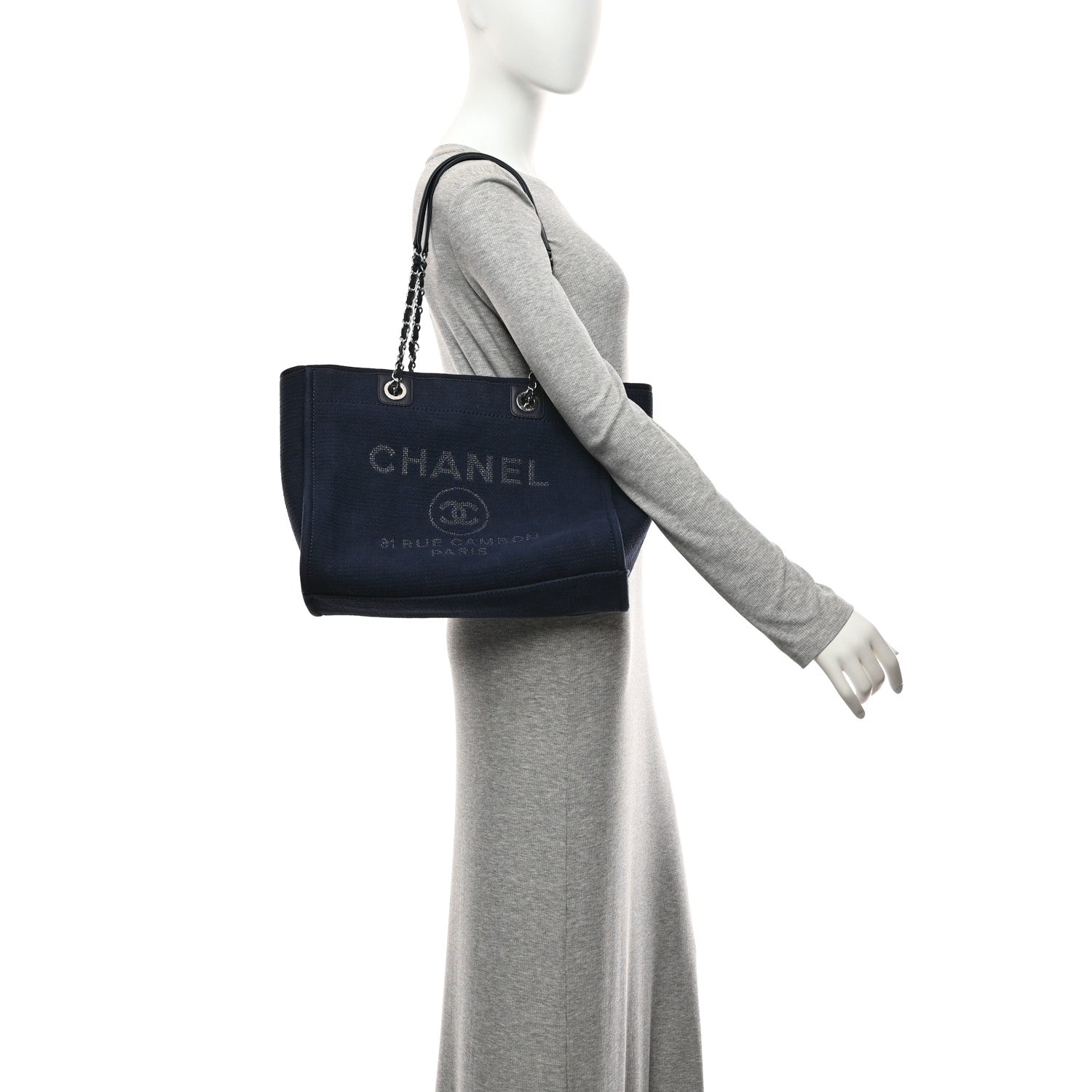 Mixed Fibers Small Deauville Tote Navy — view 2