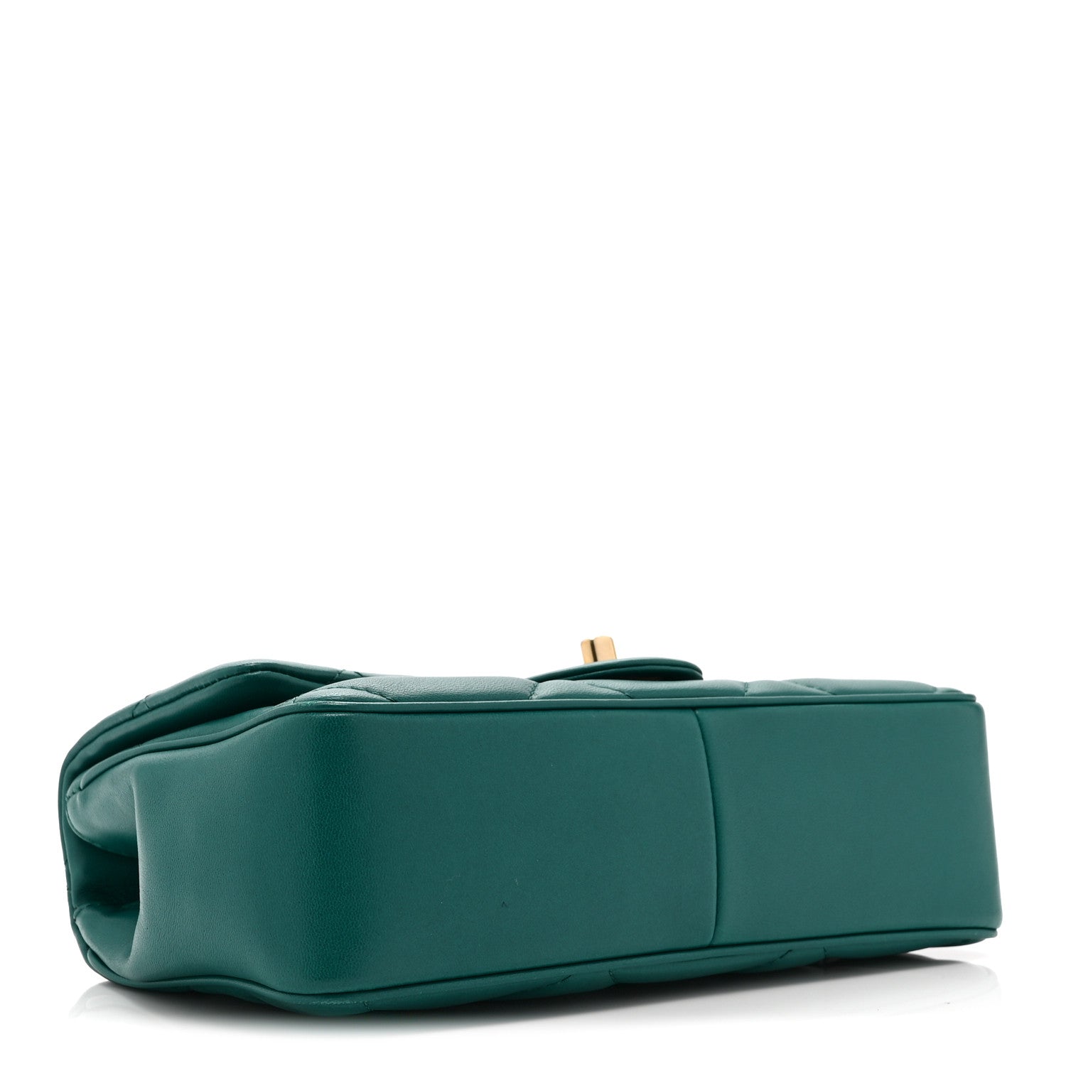Lambskin Quilted Small Easy Carry Flap Green — view 4