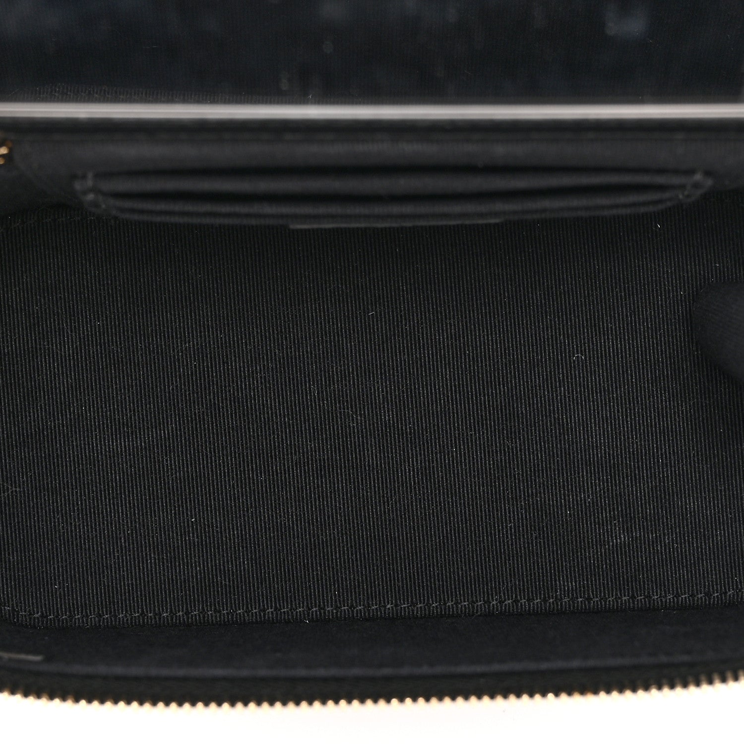 Lambskin Quilted Small Top Handle Vanity Case With Chain Black — view 5