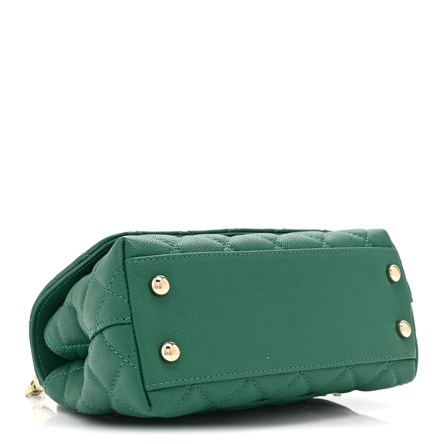 Caviar Quilted Extra Mini Coco Handle Flap Green — view 4