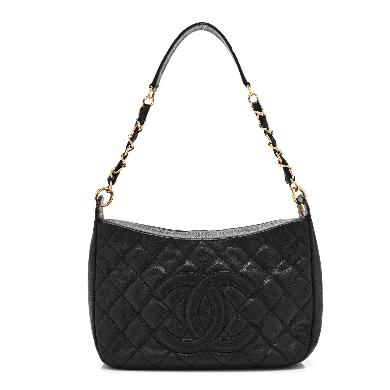 Caviar Quilted Timeless CC Shoulder Bag Black