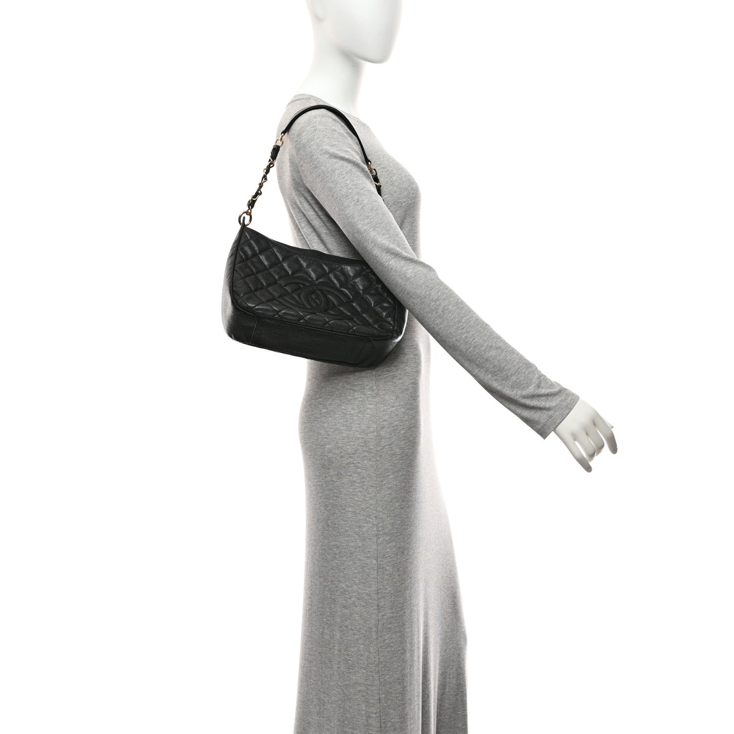 Caviar Quilted Timeless CC Shoulder Bag Black — view 2
