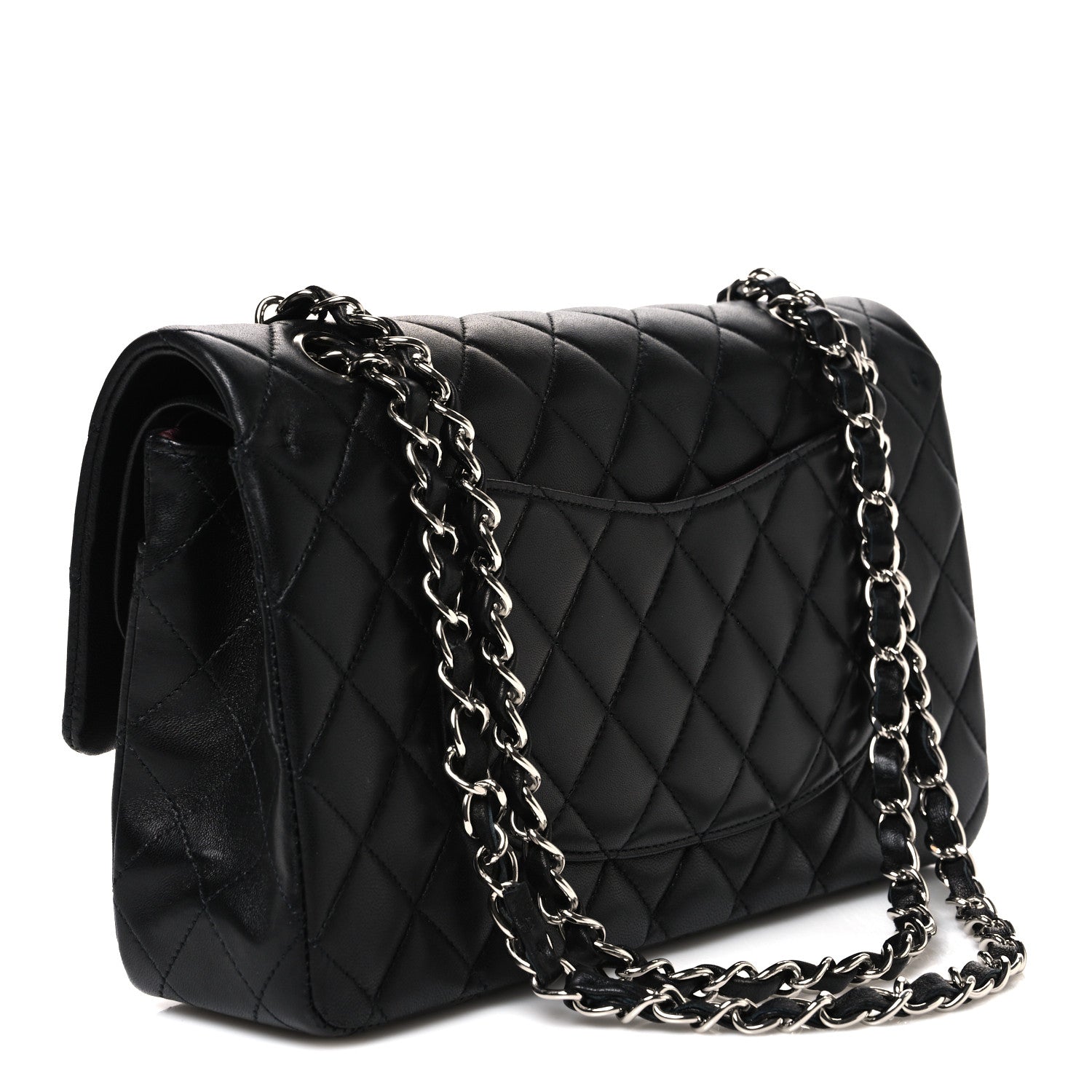 Lambskin Quilted Medium Double Flap Black — view 3