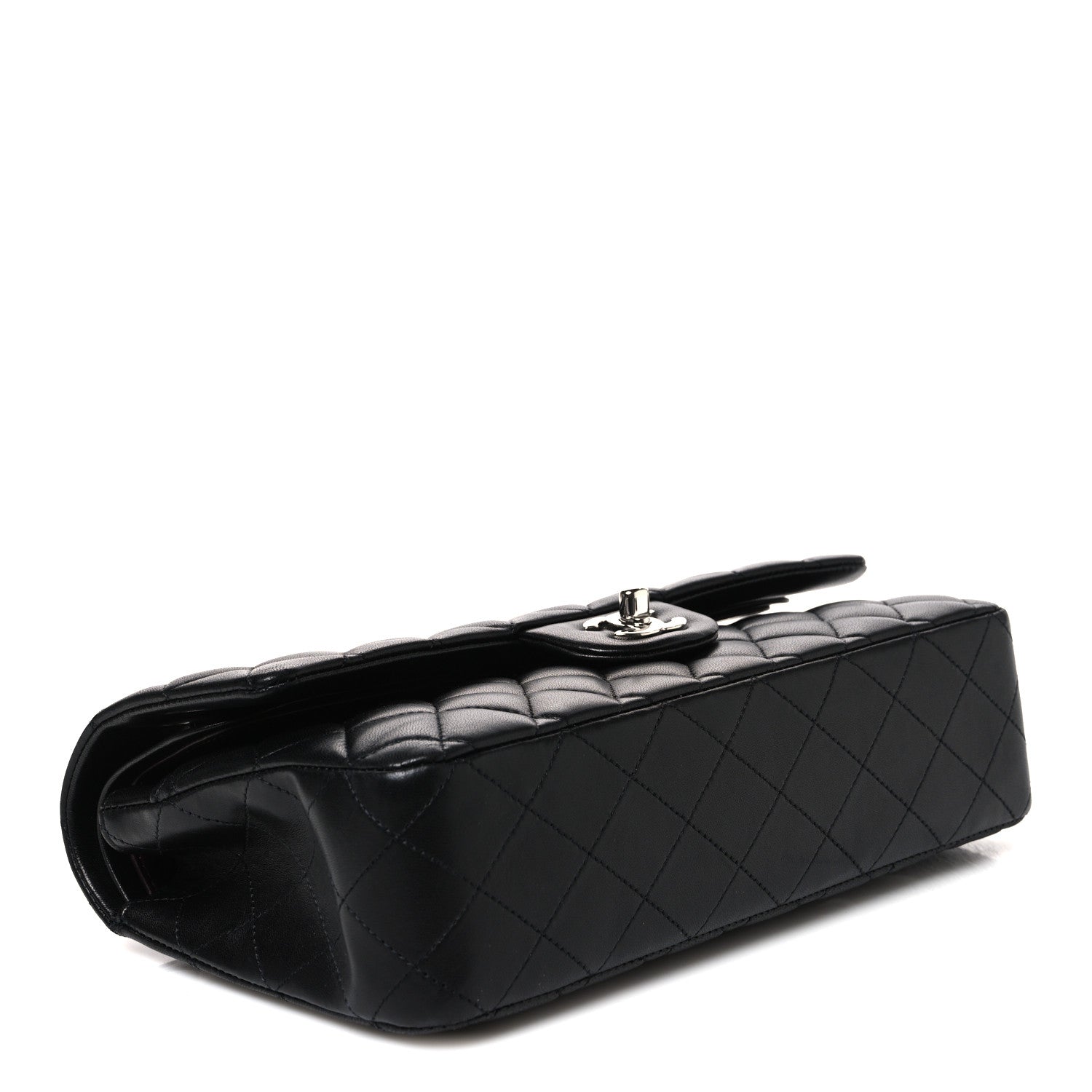 Lambskin Quilted Medium Double Flap Black — view 4