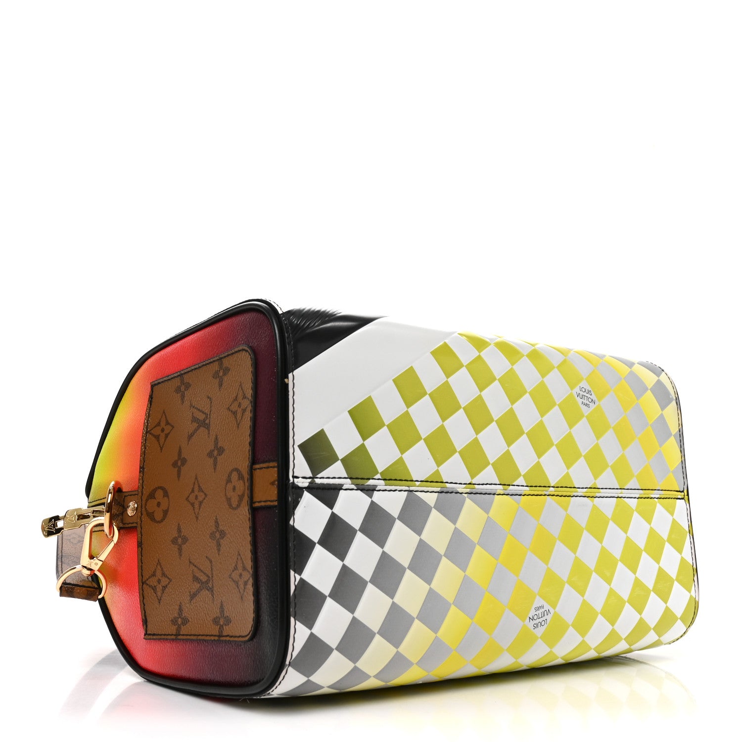 Epi Reverse Monogram Damier Race Speedy Bandouliere 30 Black Yellow — view 4