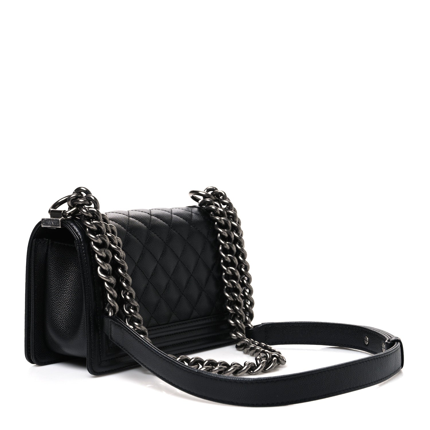 Caviar Quilted Small Boy Flap Black — view 3