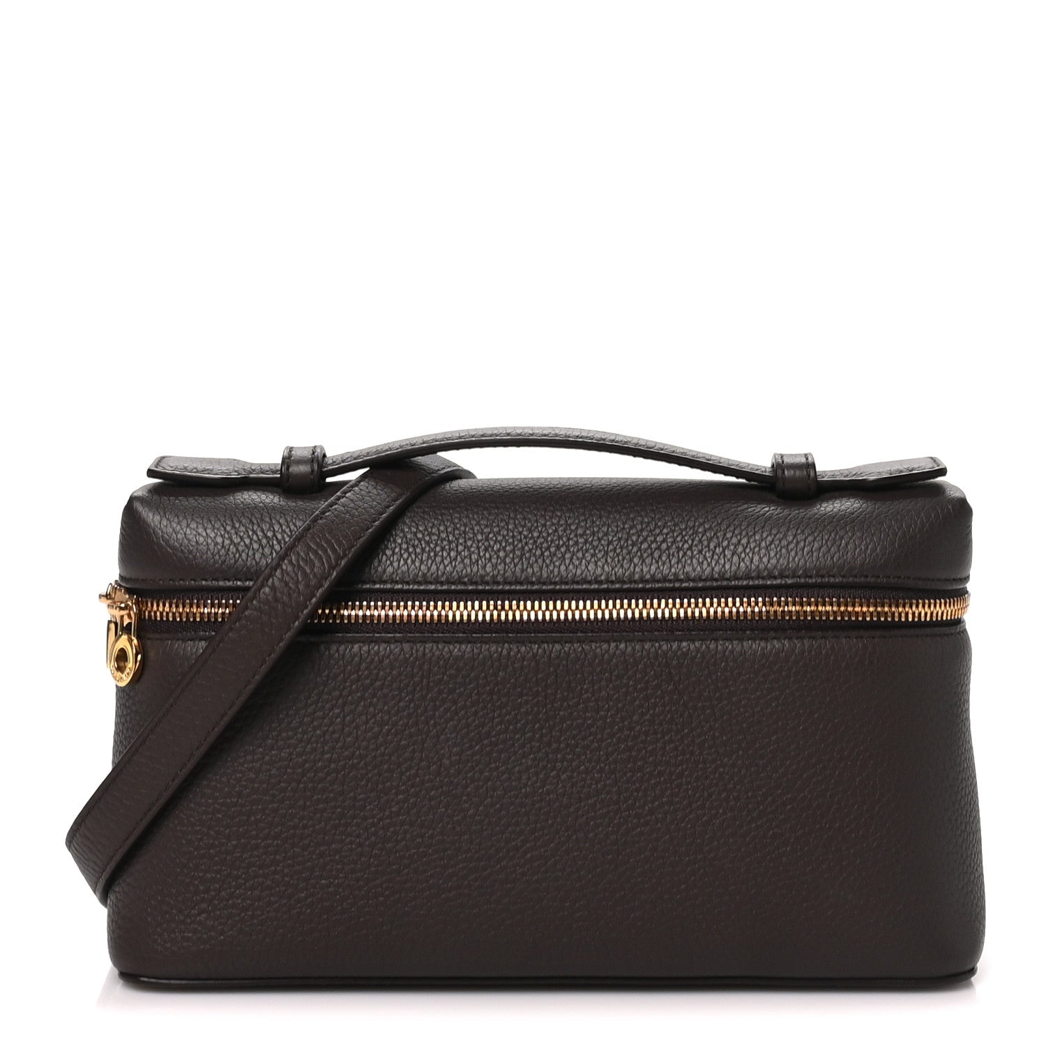Grained Calfskin L19 Extra Pocket Pouch Chocolate Liquorice