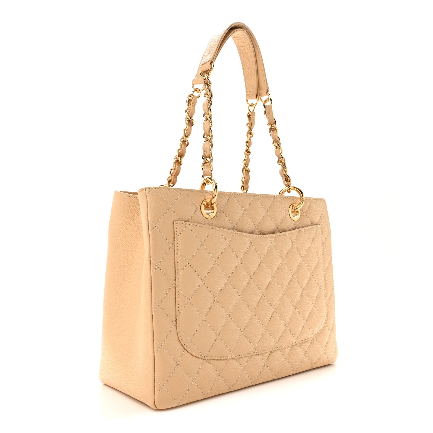 Caviar Quilted Grand Shopping Tote GST Beige Clair — view 3