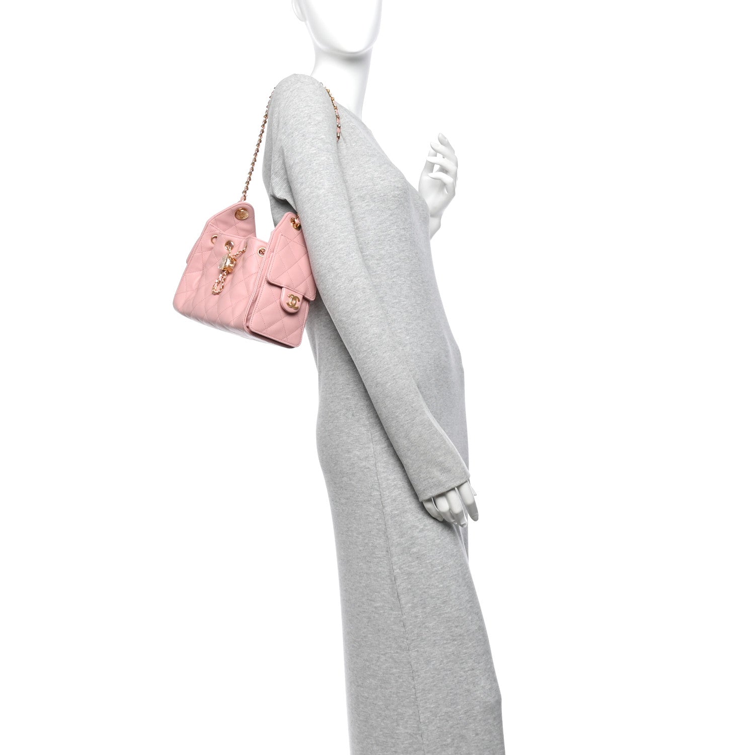 Caviar Quilted Mini Chanel 25 Handbag Light Pink — view 2