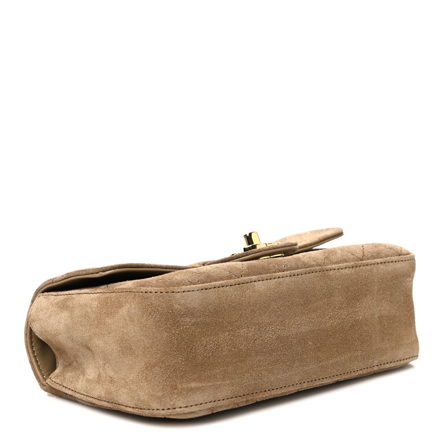 Suede Calfskin Mini Souplissimo Flap Dark Beige — view 4
