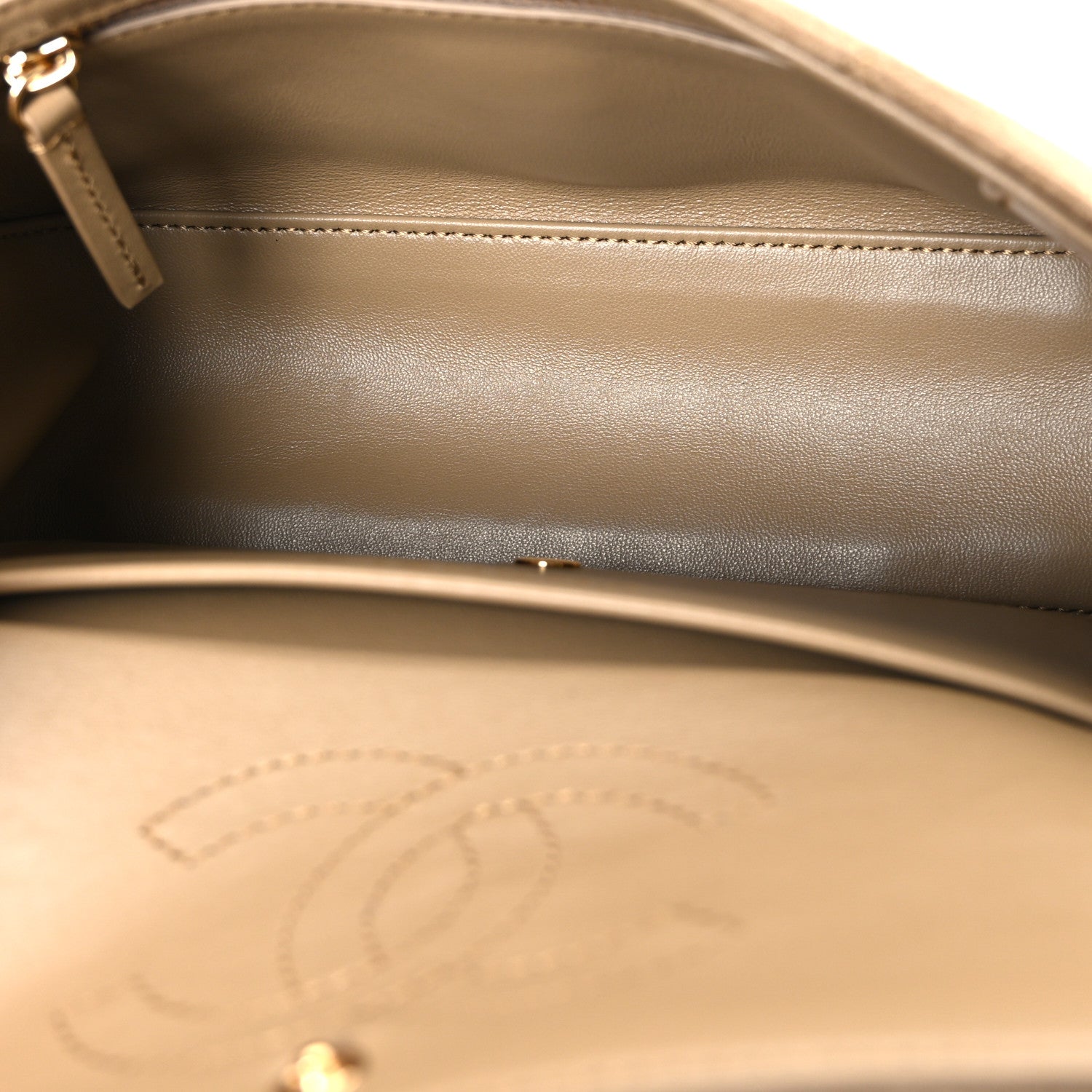 Suede Calfskin Mini Souplissimo Flap Dark Beige — view 5