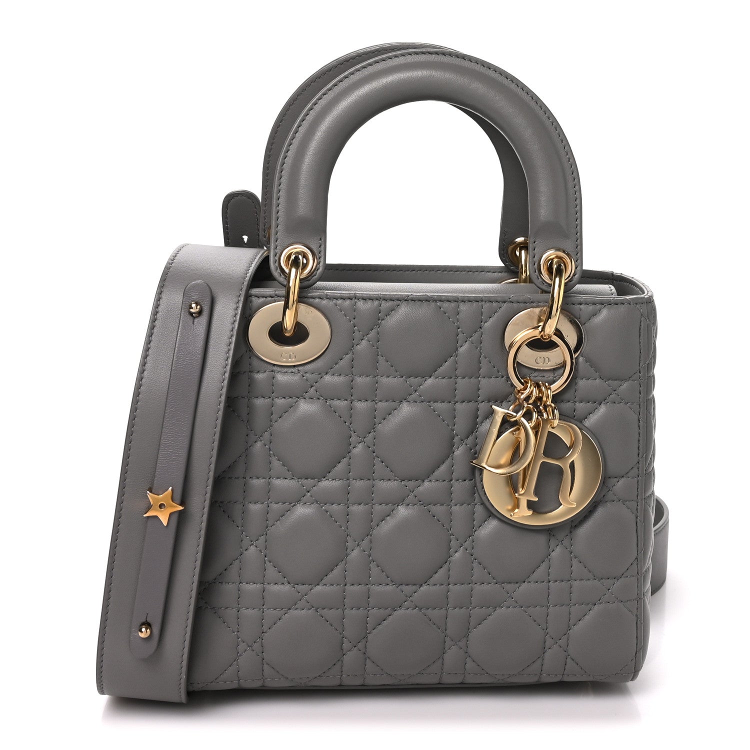 Lambskin Cannage Small My ABCDior Lady Dior Grey