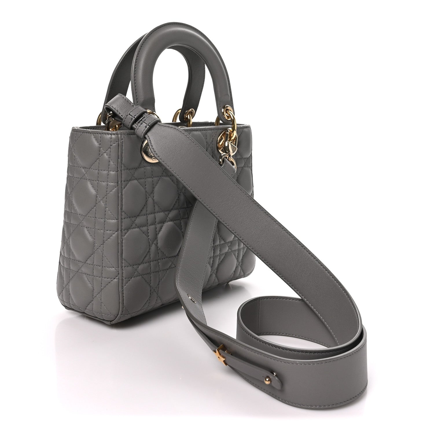 Lambskin Cannage Small My ABCDior Lady Dior Grey — view 3