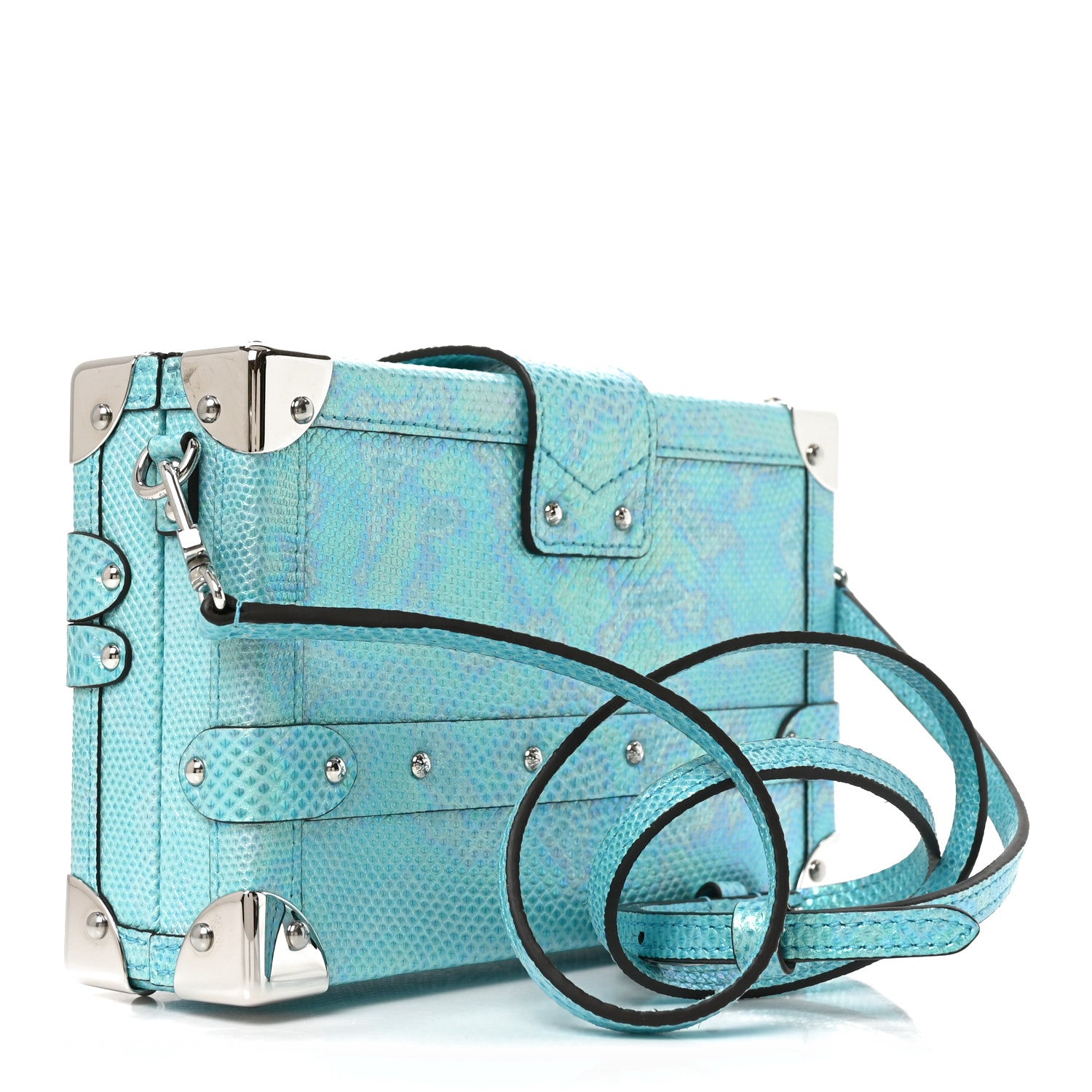 Iridescent Karung Petite Malle Blue Petrol — view 3