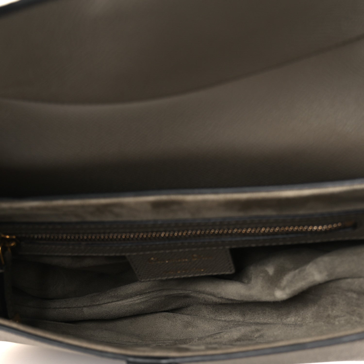 Grained Calfskin Saddle Bag With Strap Clay Green — view 5
