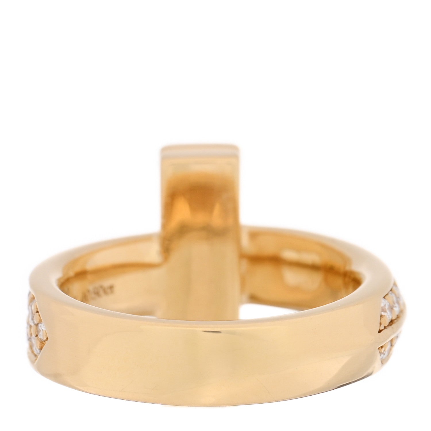 18K Yellow Gold Diamond Wide T T1 Ring 46 3.5 — view 3