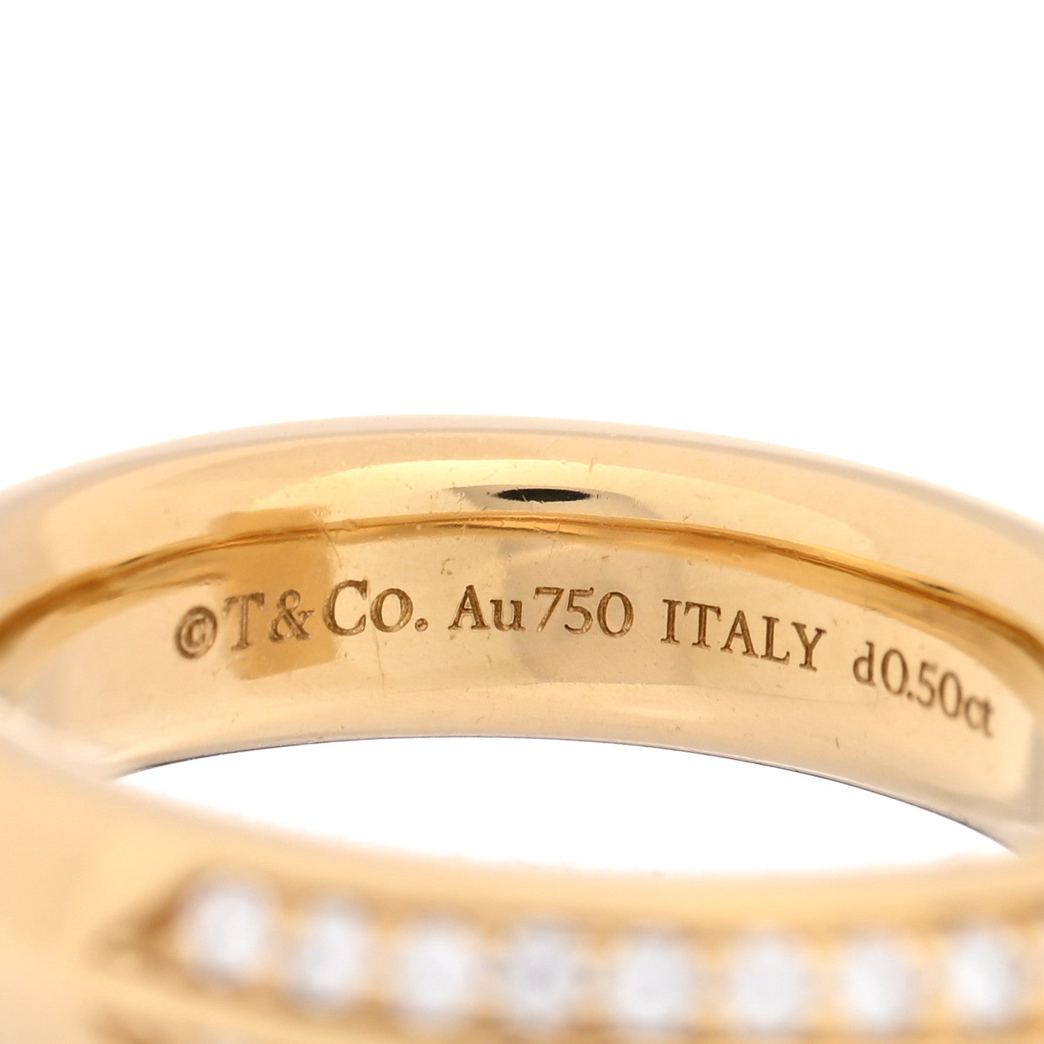 18K Yellow Gold Diamond Wide T T1 Ring 46 3.5 — view 4