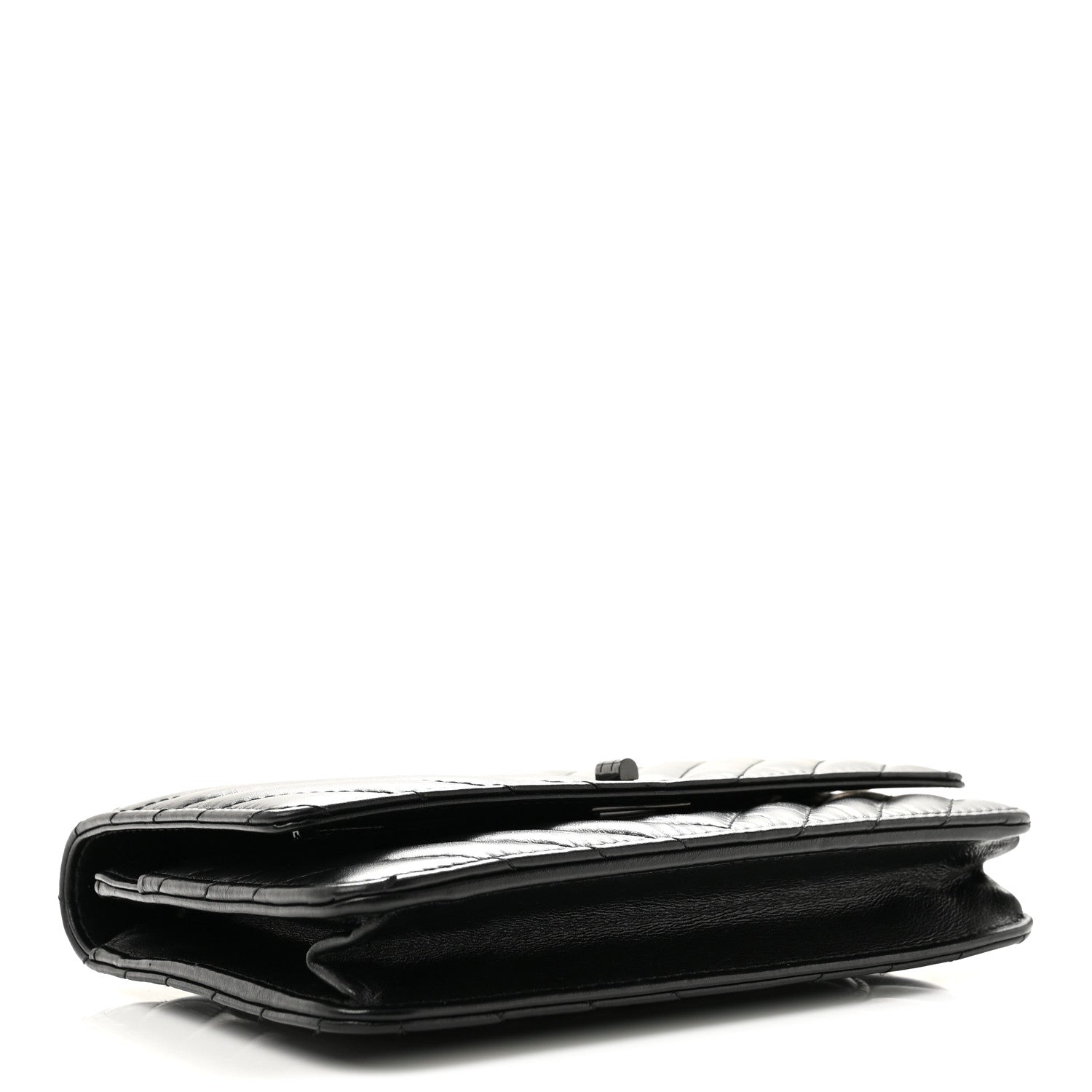 Aged Calfskin Chevron Quilted Reissue Wallet On Chain WOC So Black — view 4