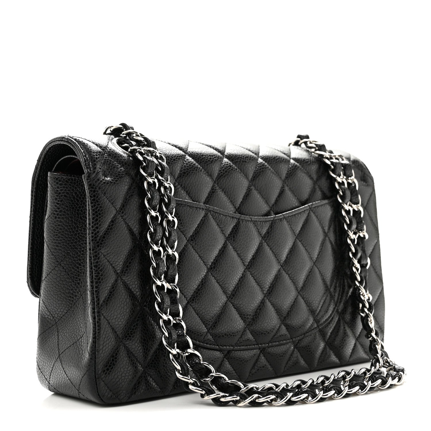 Caviar Quilted Medium Double Flap Black — view 3