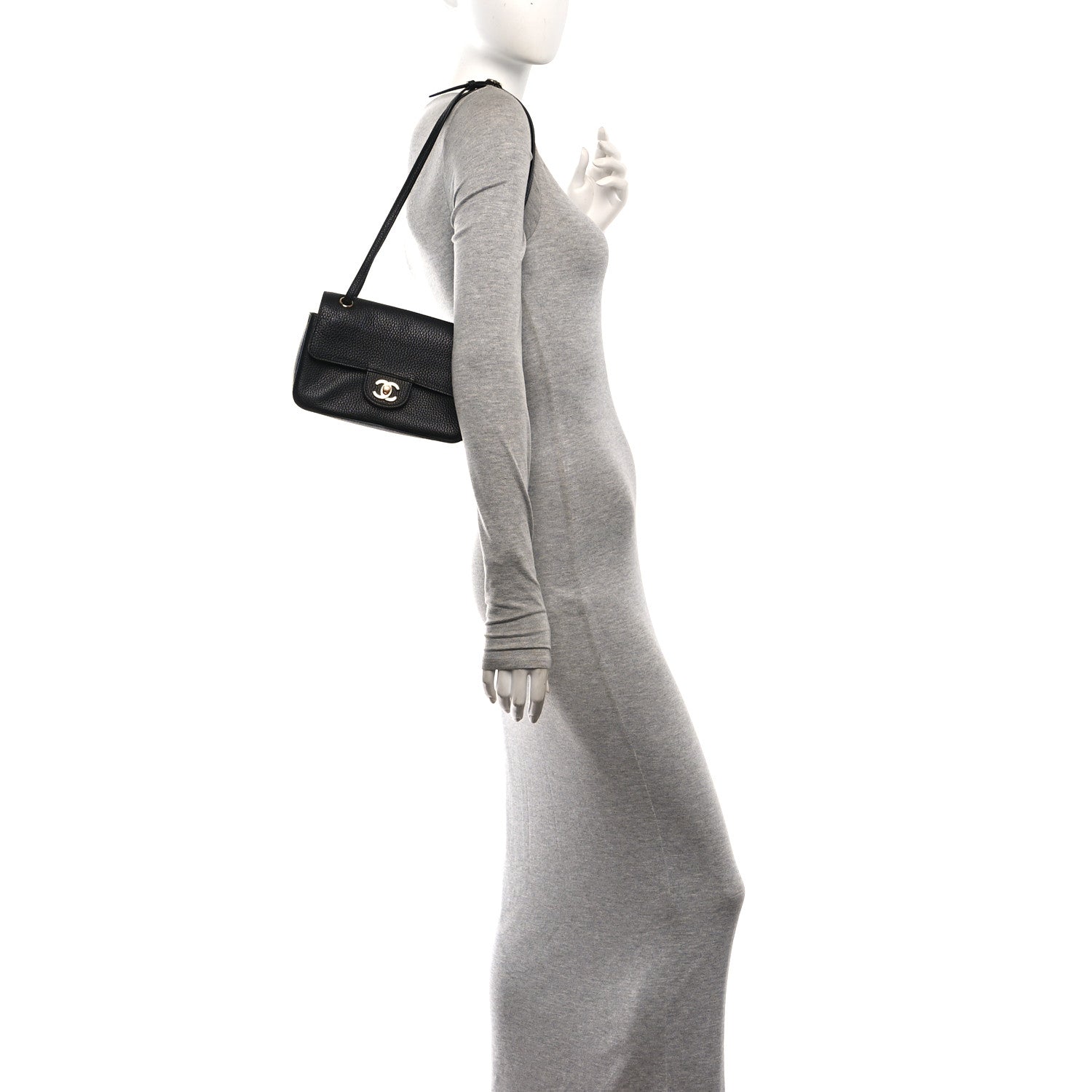 Grained Calfskin Mini Souplissimo Maxi Flap Black — view 2
