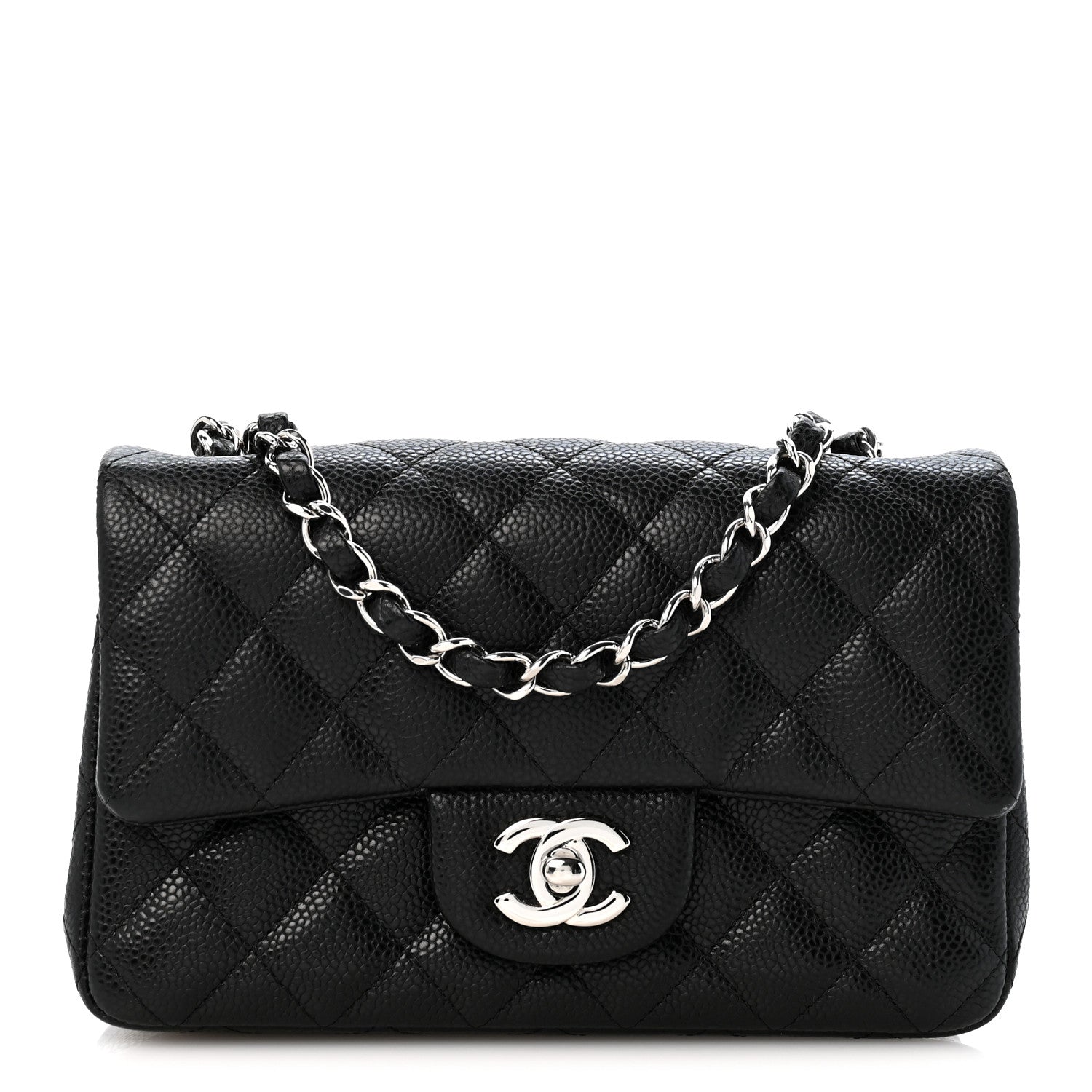 Caviar Quilted Mini Rectangular Flap Black