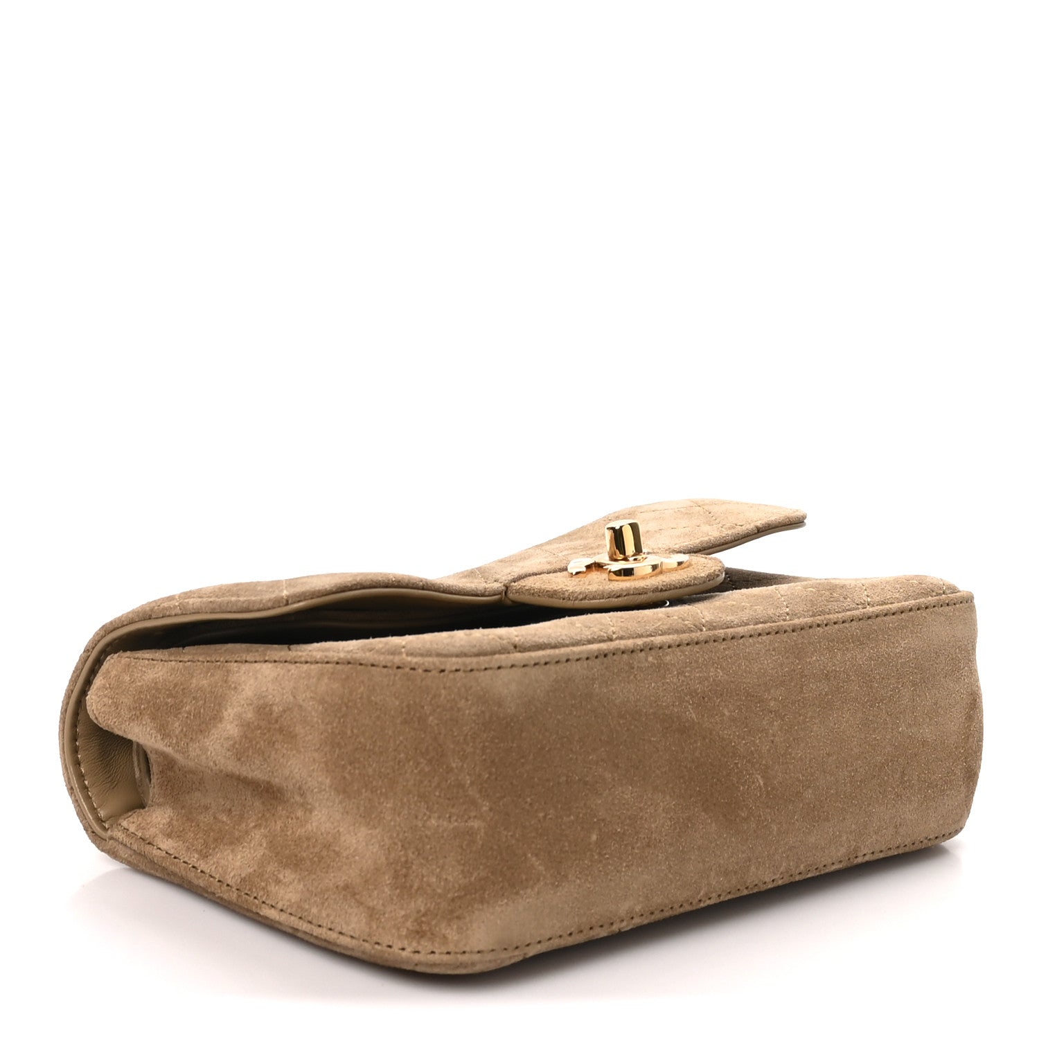 Suede Calfskin Mini Souplissimo Flap Dark Beige — view 4