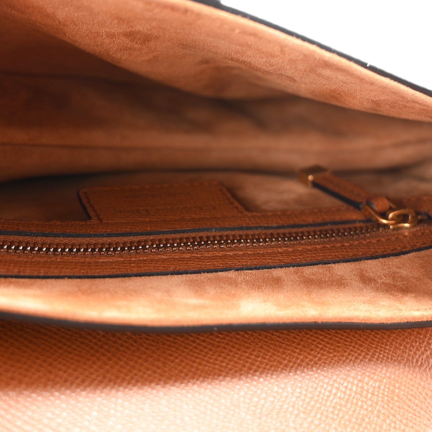 Grained Calfskin Saddle Bag With Strap Golden Saddle — view 5