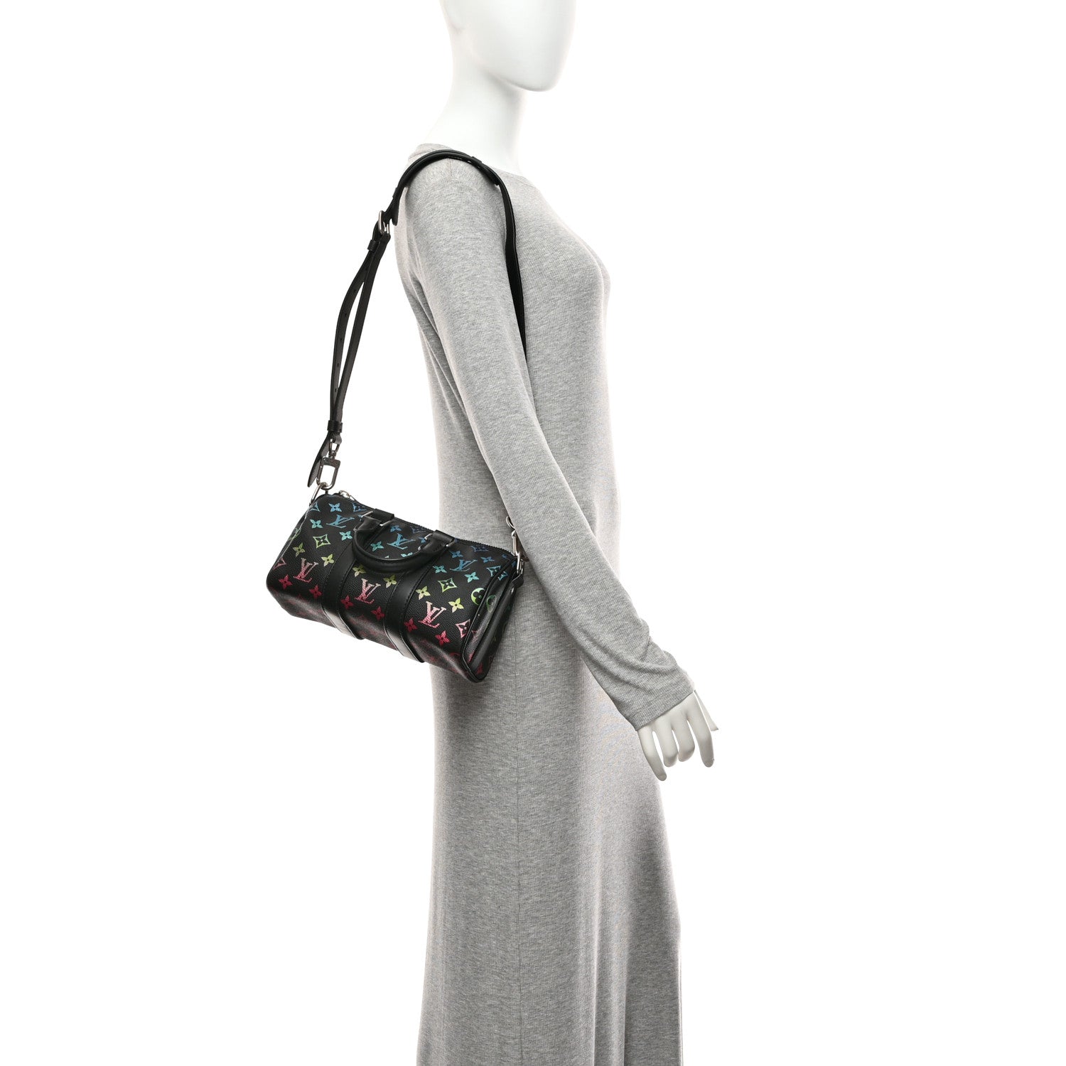 Monogram Iridescent Keepall Bandouliere 25 Black — view 2