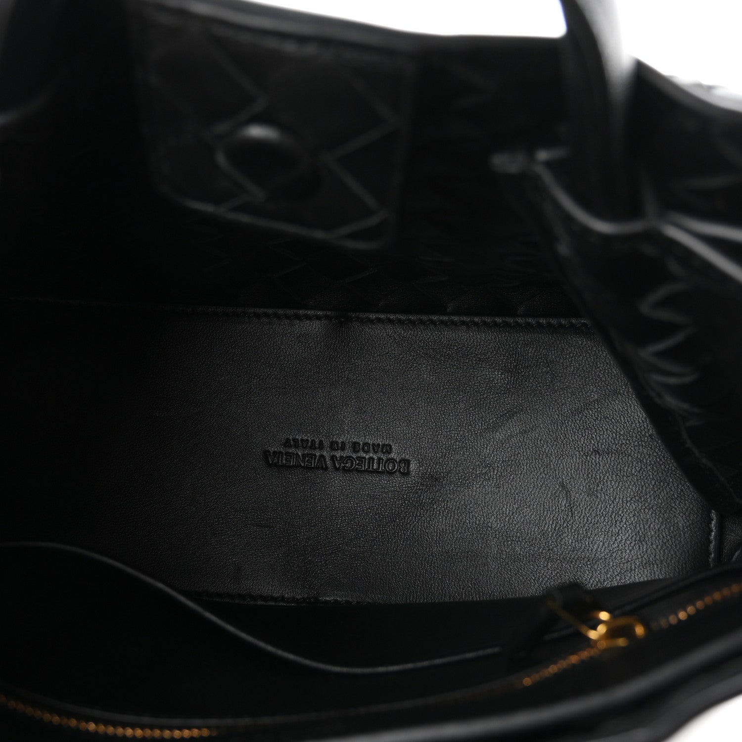 Nappa Intrecciato Small Andiamo Shoulder Bag Black — view 5