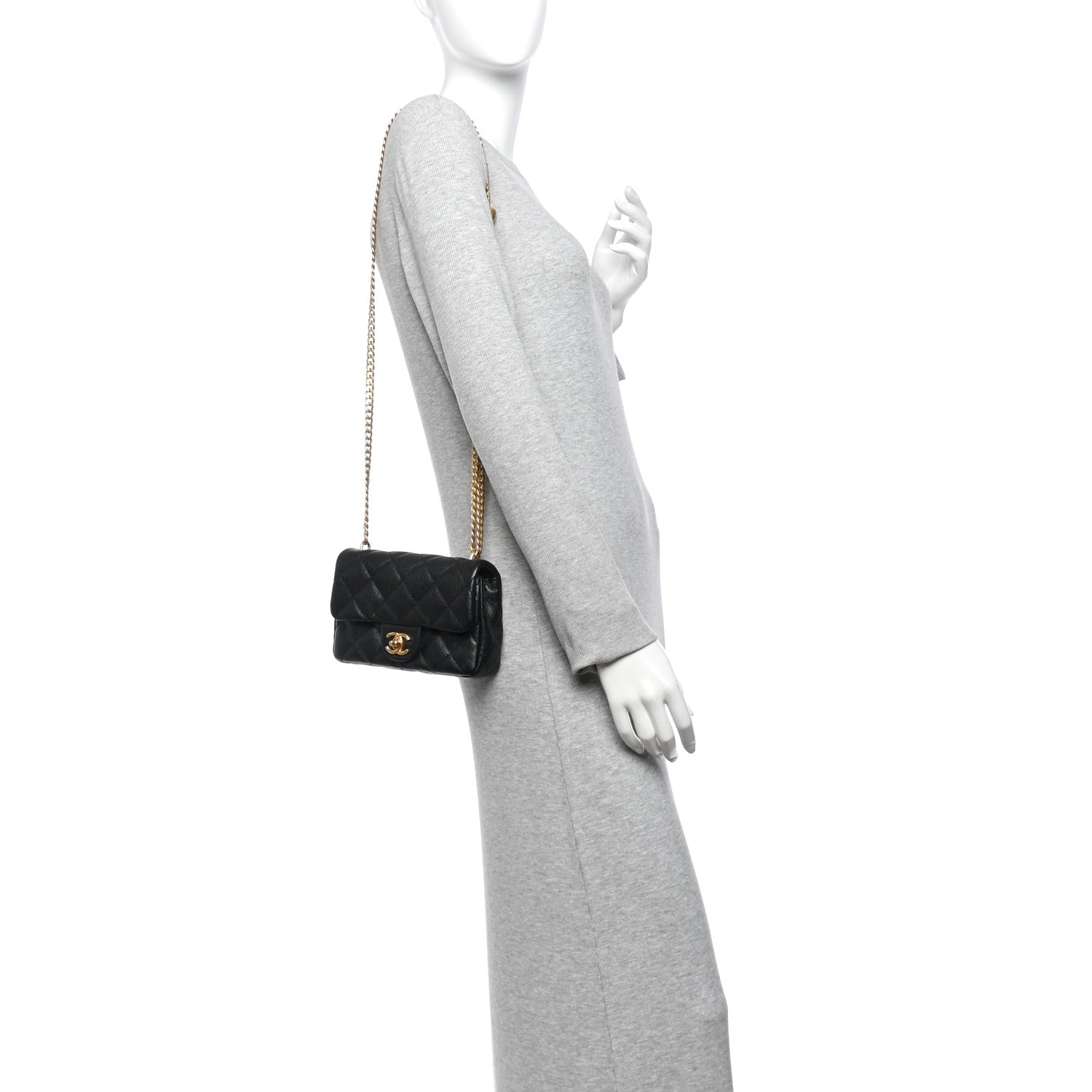 Caviar Quilted Mini Sweetheart Rectangular Flap Black — view 2