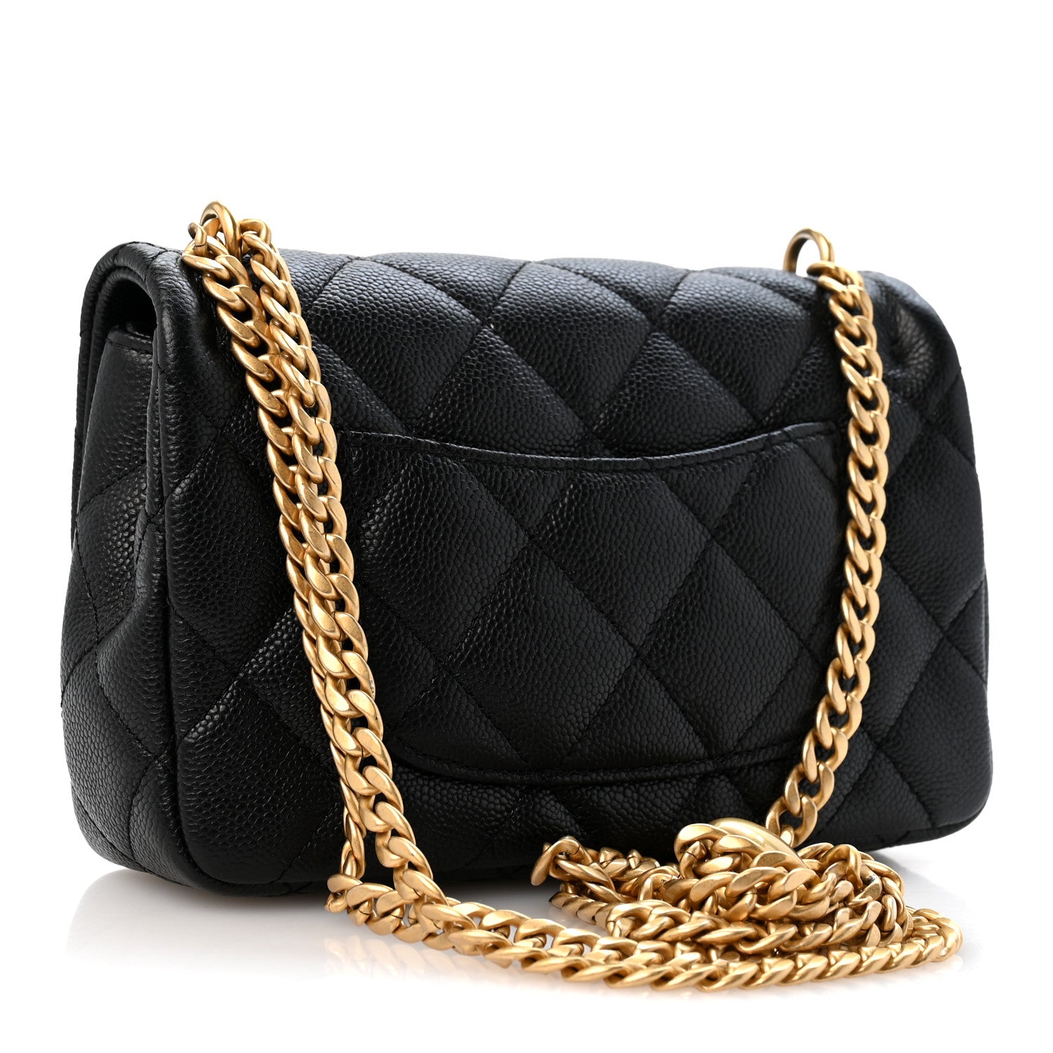 Caviar Quilted Mini Sweetheart Rectangular Flap Black — view 3