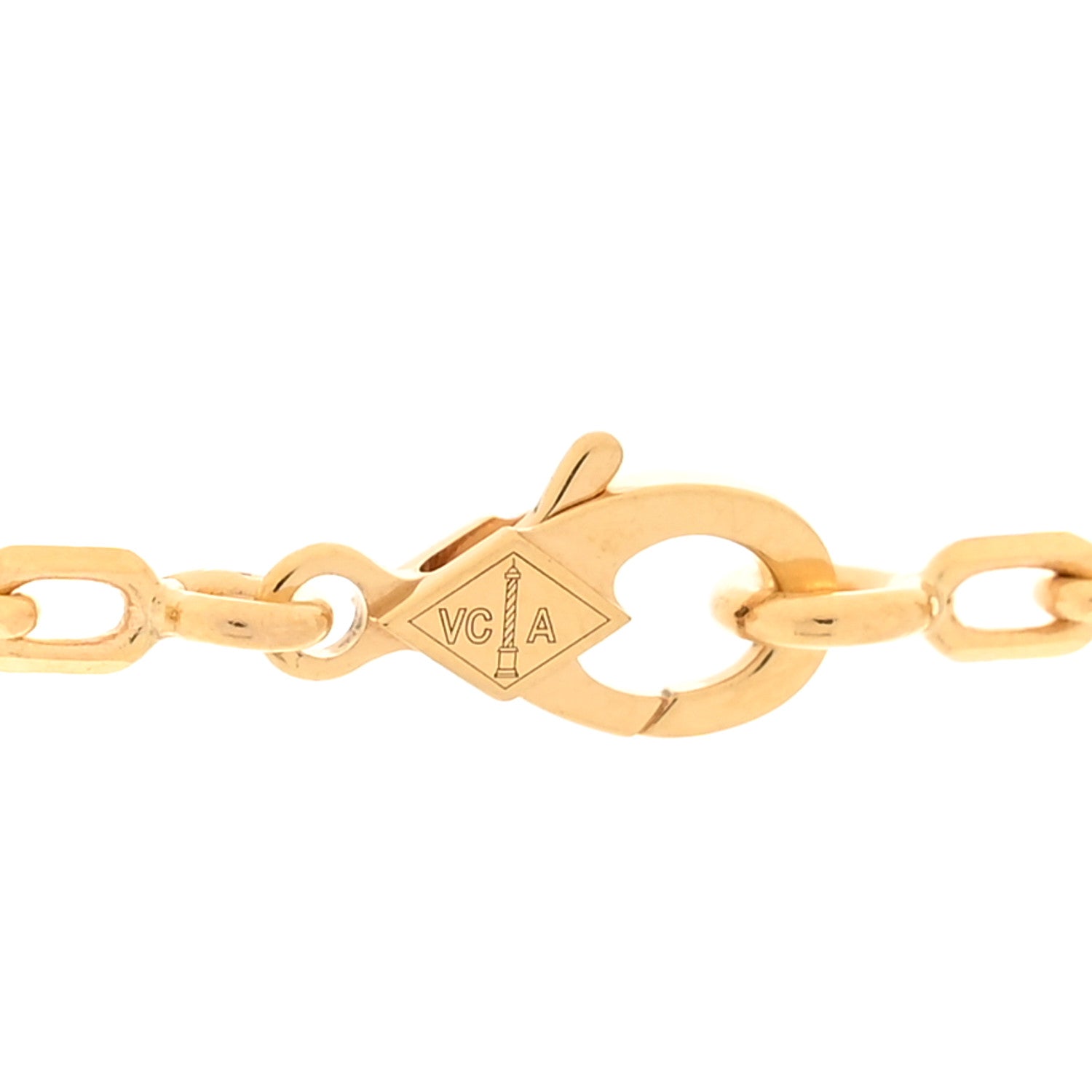 18K Yellow Gold Black Onyx 10 Motifs Vintage Alhambra Necklace — view 4