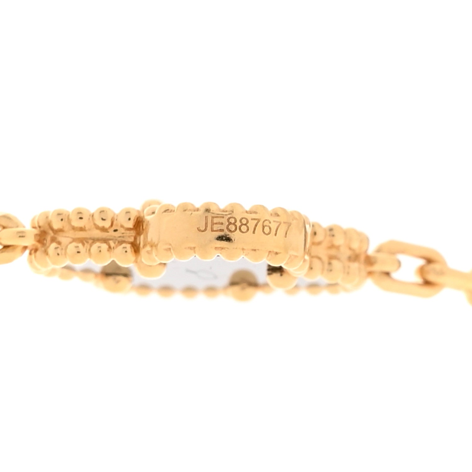 18K Yellow Gold Black Onyx 10 Motifs Vintage Alhambra Necklace — view 5
