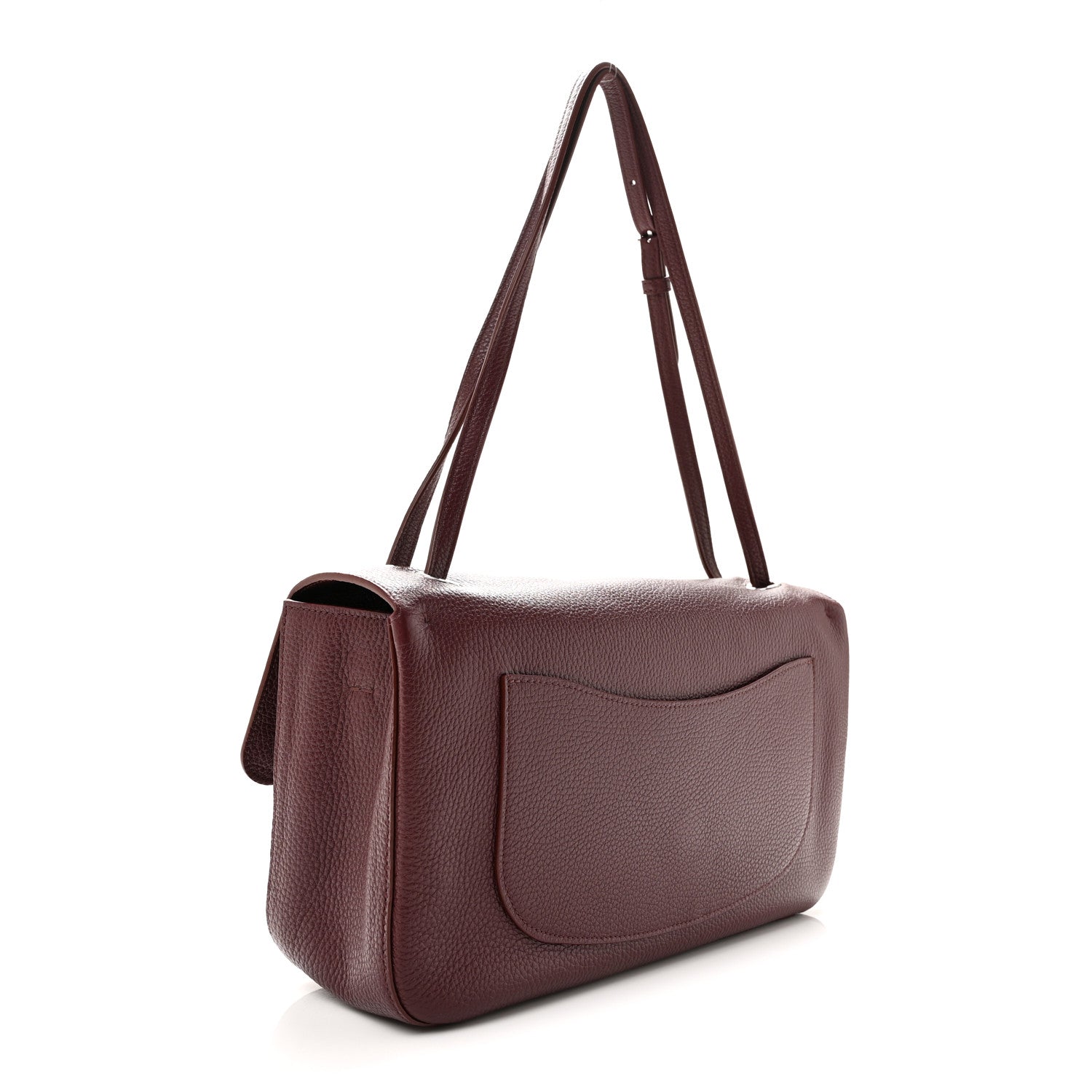 Grained Calfskin Small Souplissimo Maxi Flap Burgundy — view 3