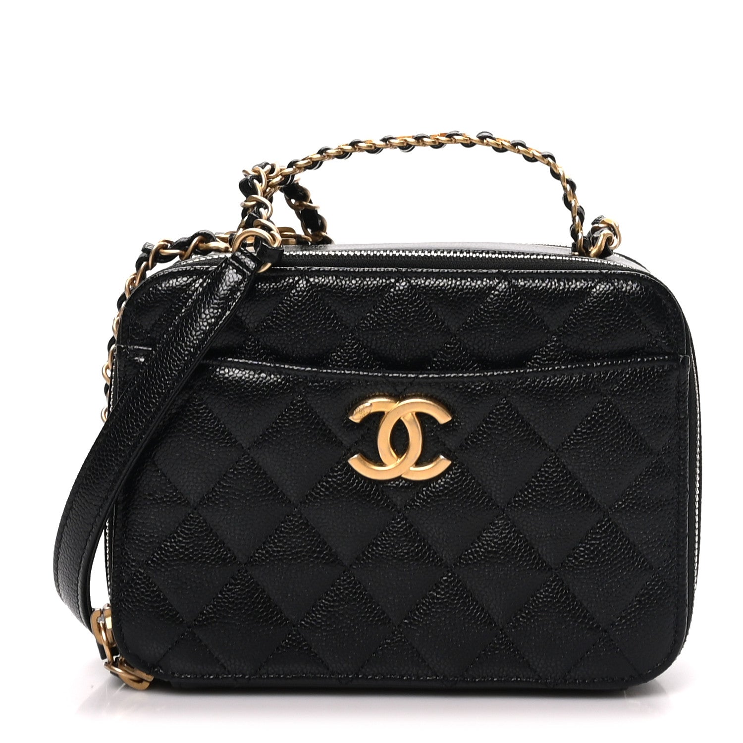 Caviar Quilted Small Pick Me Up Vanity Case Black