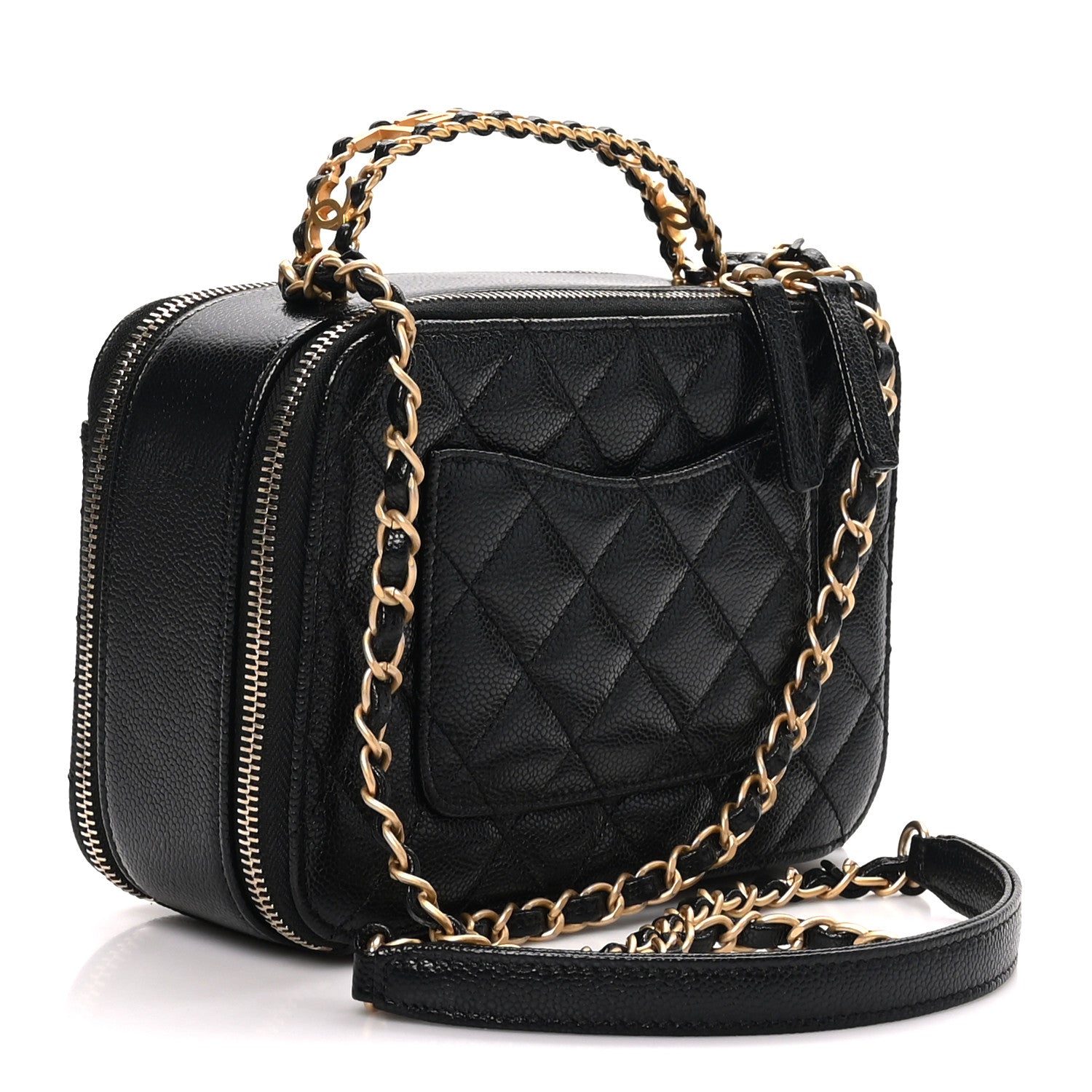 Caviar Quilted Small Pick Me Up Vanity Case Black — view 3
