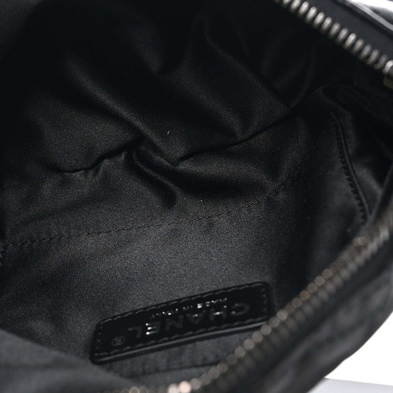 Lambskin Quilted Banane Waist Bag Fanny Pack Black — view 5
