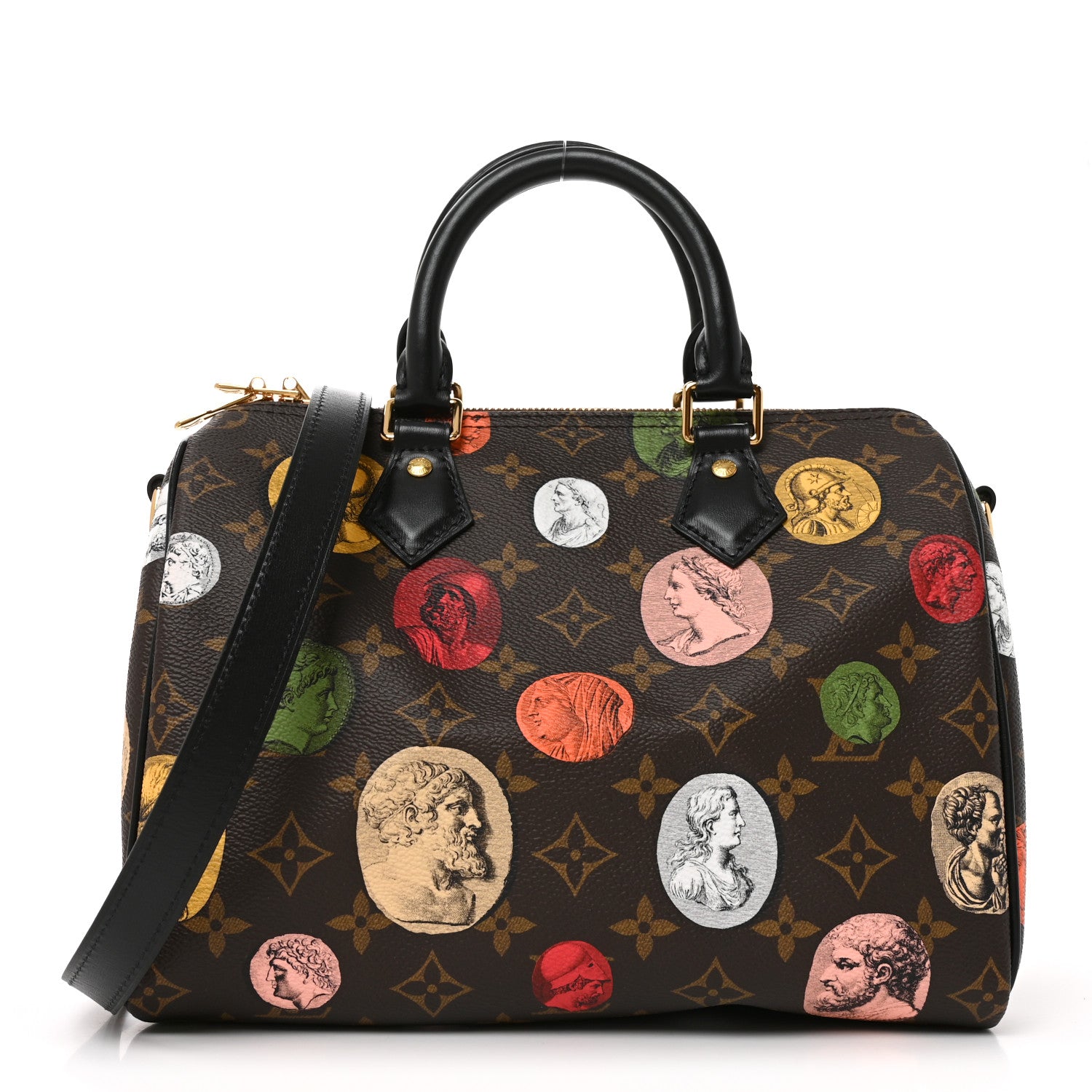 x FORNASETTI Monogram Cameo Speedy Bandouliere 25