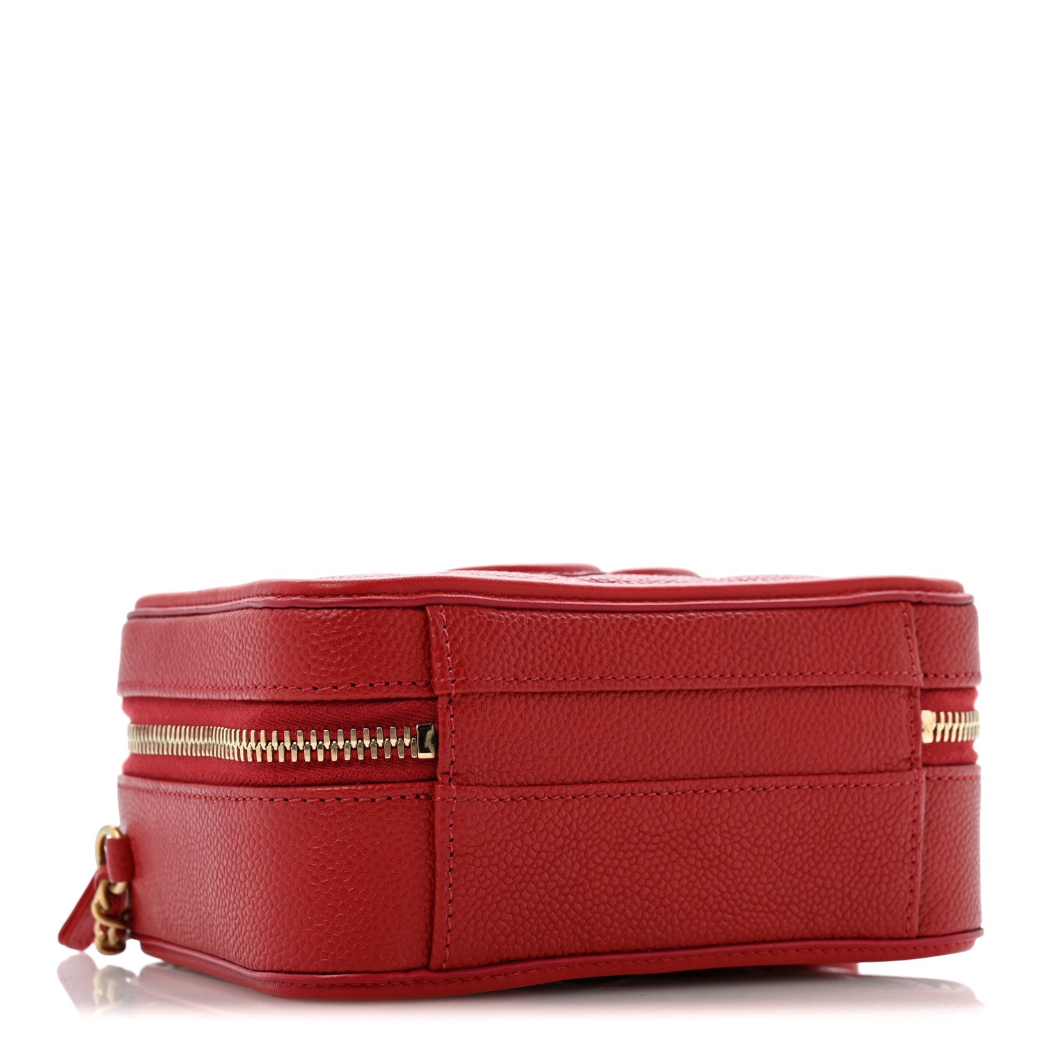 Caviar Quilted Small CC Filigree Vanity Case Red — view 4